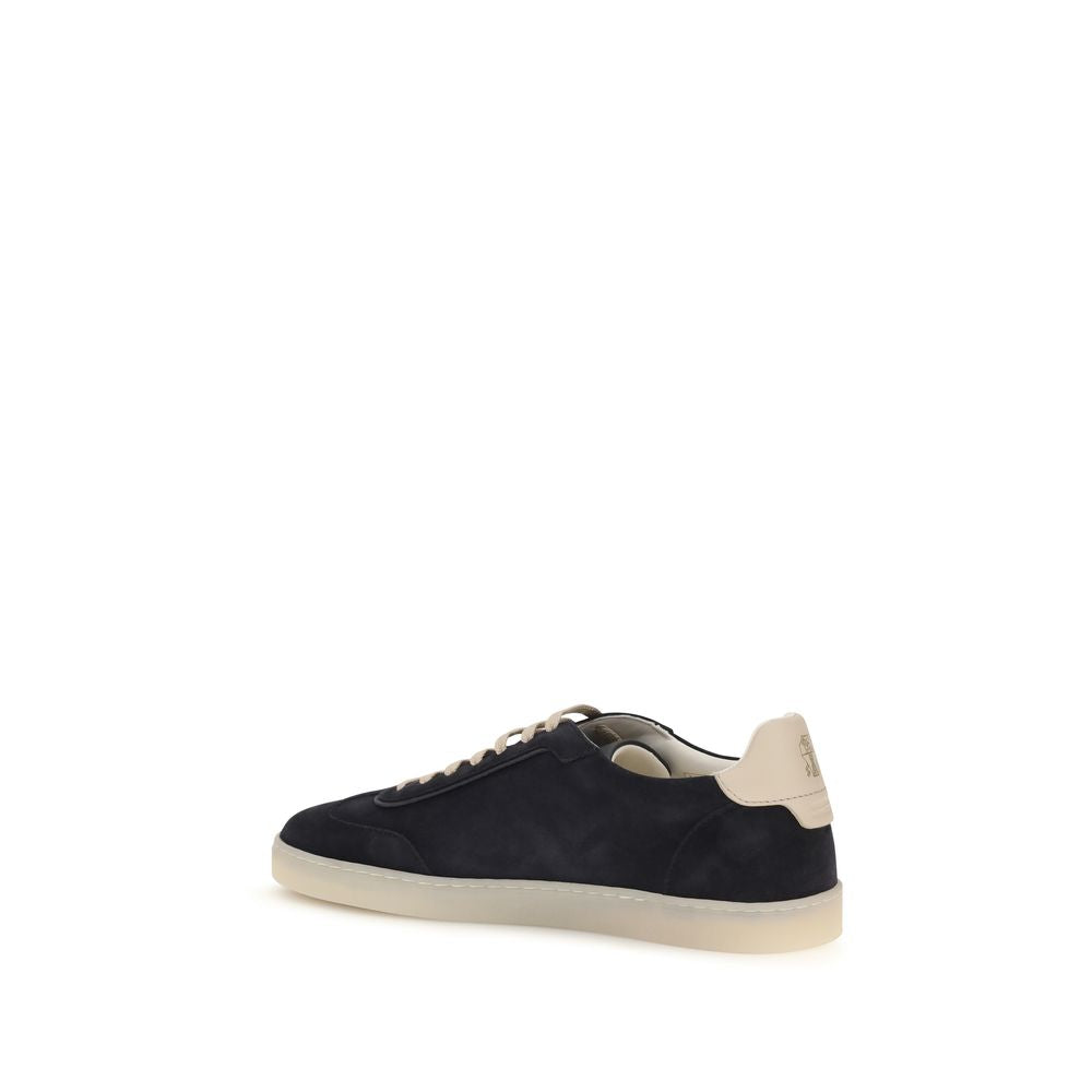 Brunello Cucinelli Brown Calf Leather Bos Taurus Low Top Men's Sneakers