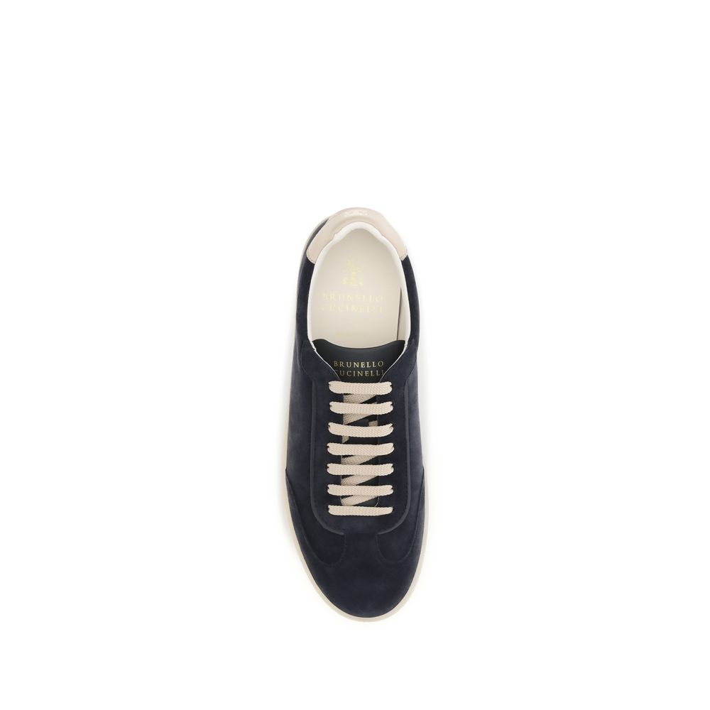 Brunello Cucinelli Brown Calf Leather Bos Taurus Low Top Men's Sneakers