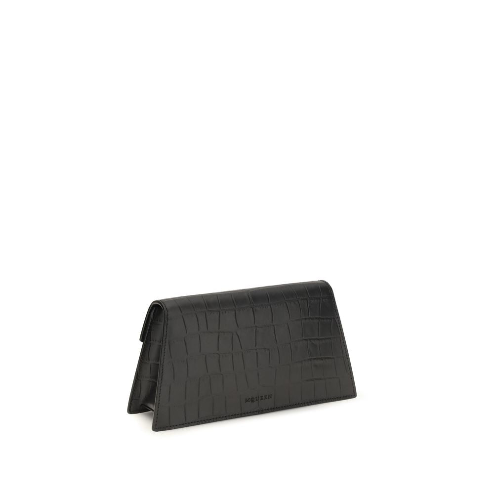 Alexander McQueen Black Calf Leather Bos Taurus Clutch Women's Bag