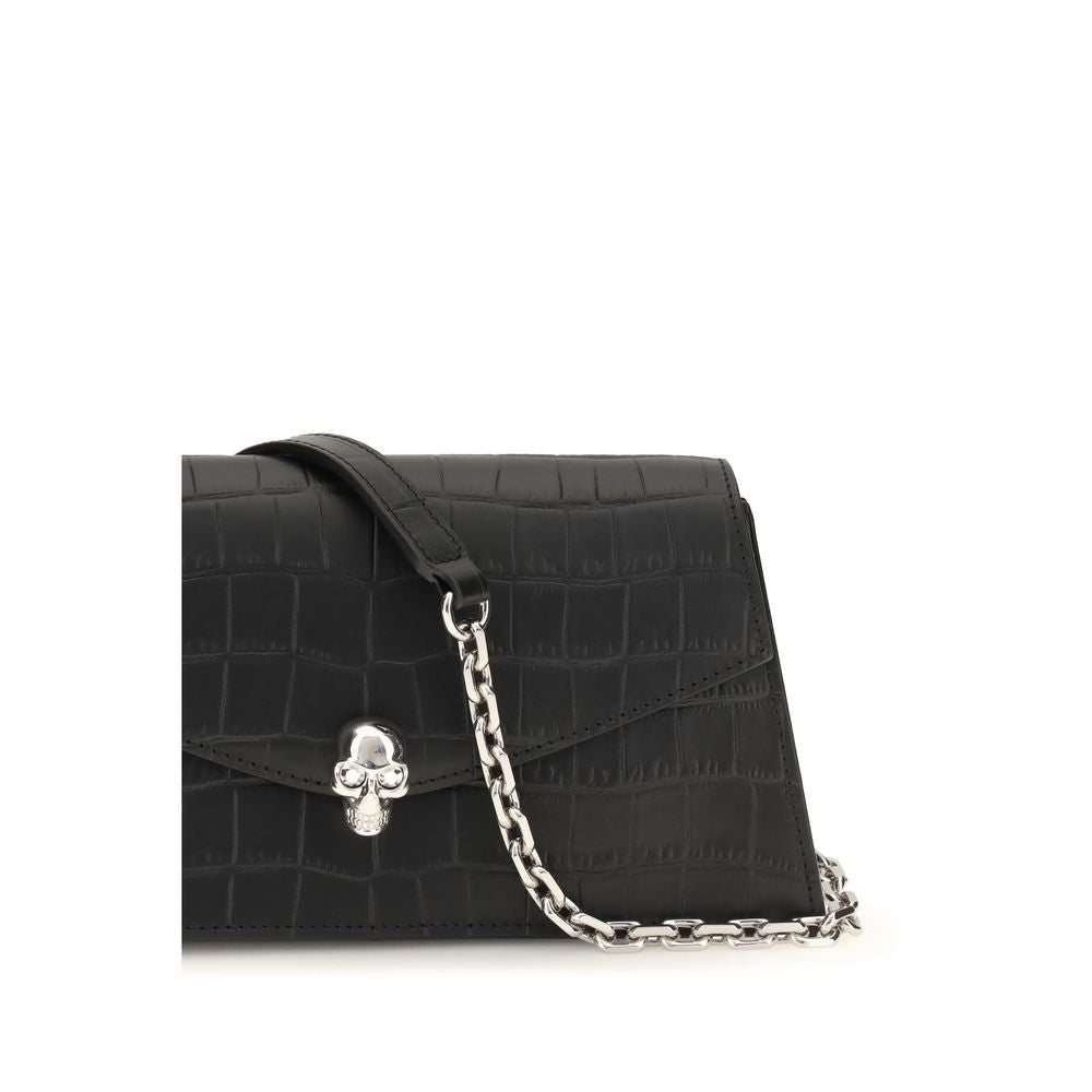 Alexander McQueen Black Calf Leather Bos Taurus Clutch Women's Bag