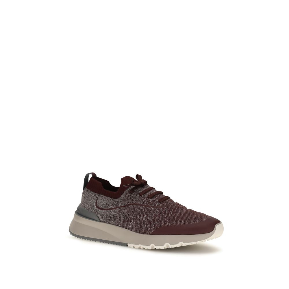 Brunello Cucinelli Bordeaux Cotton Athletic Men's Sneakers
