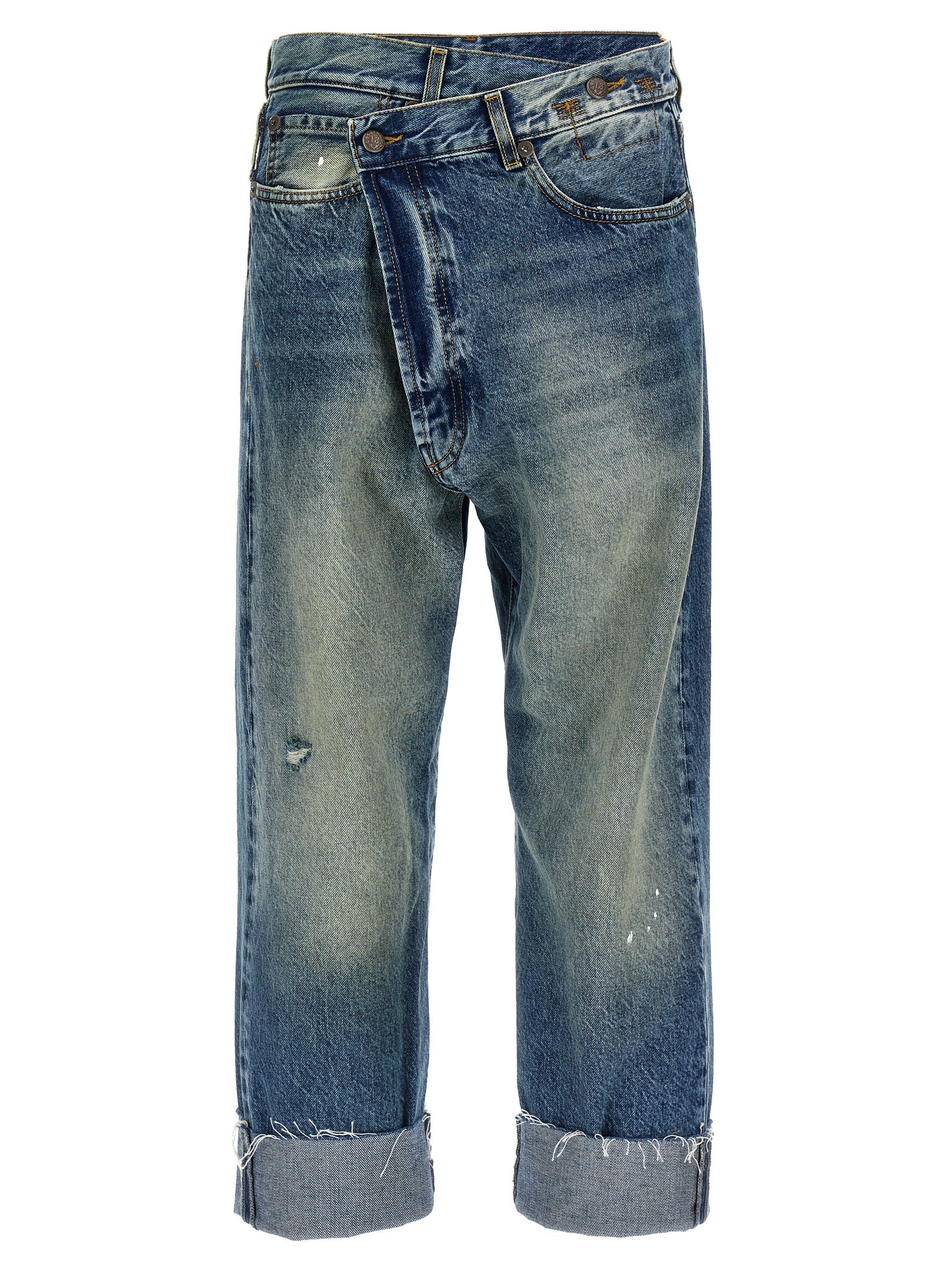 R13 Blue Cotton Straight-Leg Women's Jeans