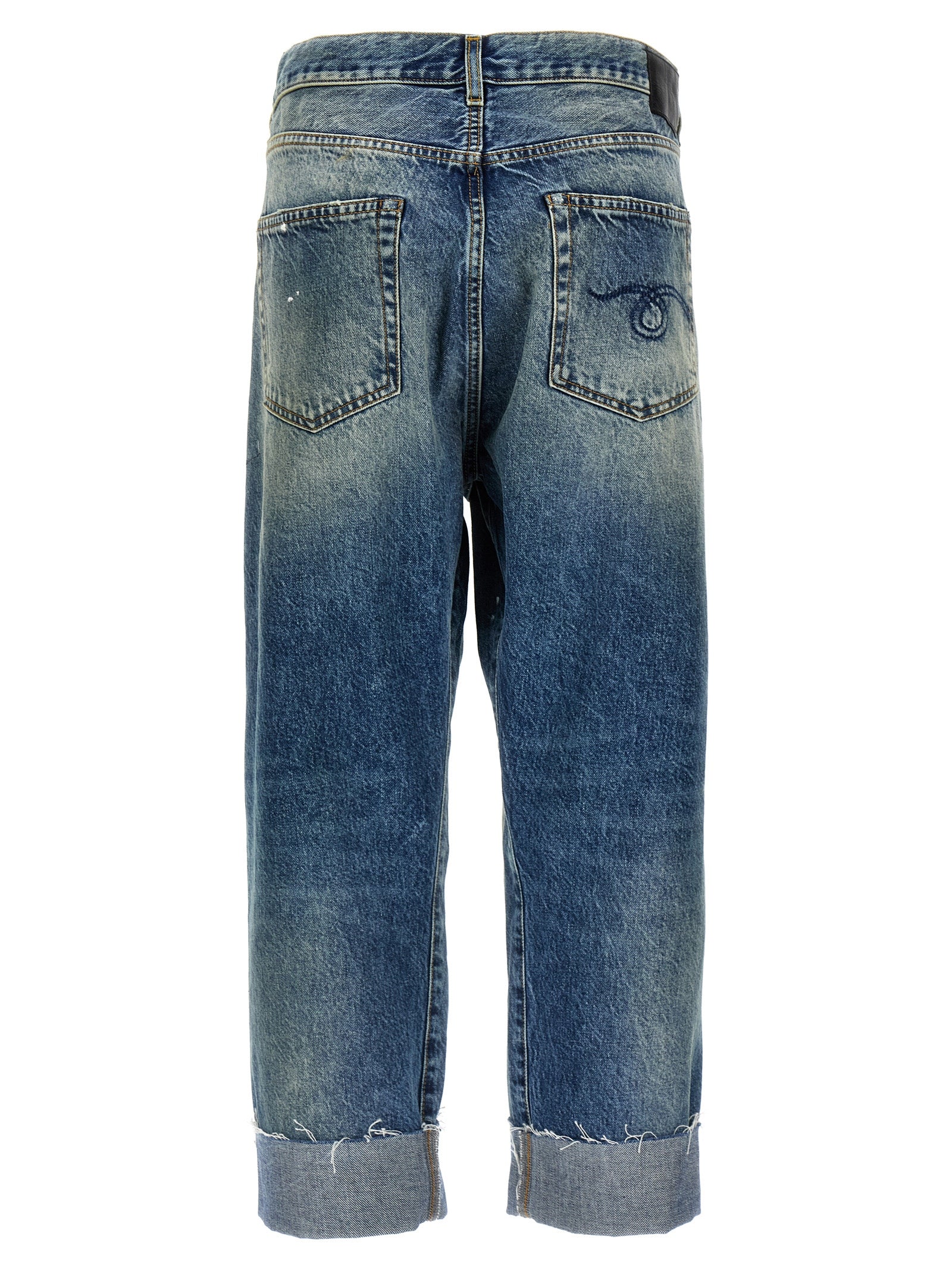 R13 Blue Cotton Straight-Leg Women's Jeans