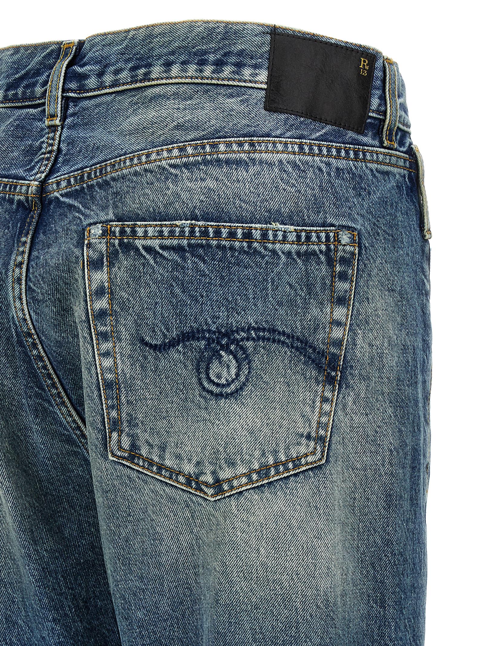 R13 Blue Cotton Straight-Leg Women's Jeans