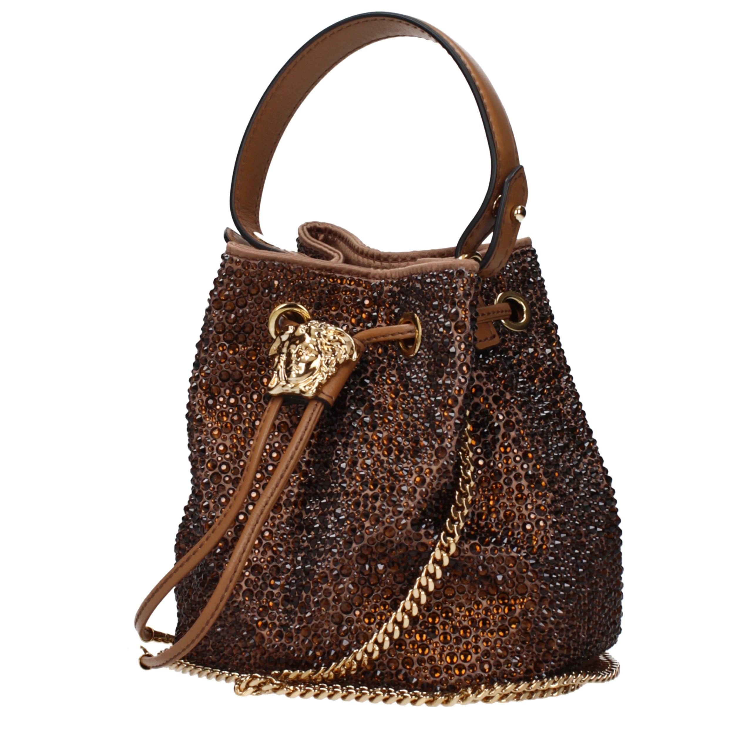 Versace Brown Satin Women's Handbag