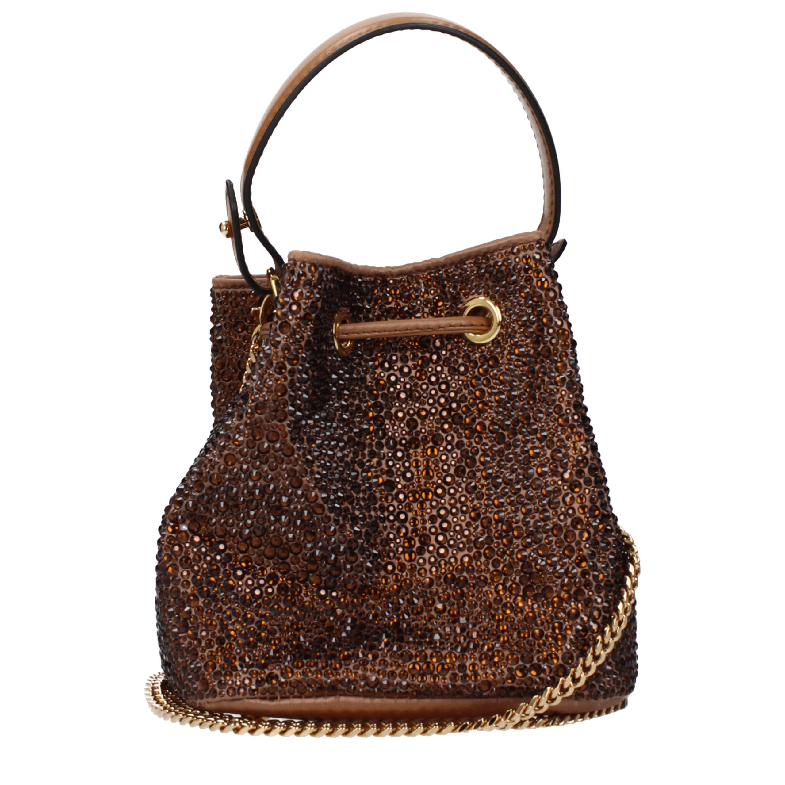 Versace Brown Satin Women's Handbag