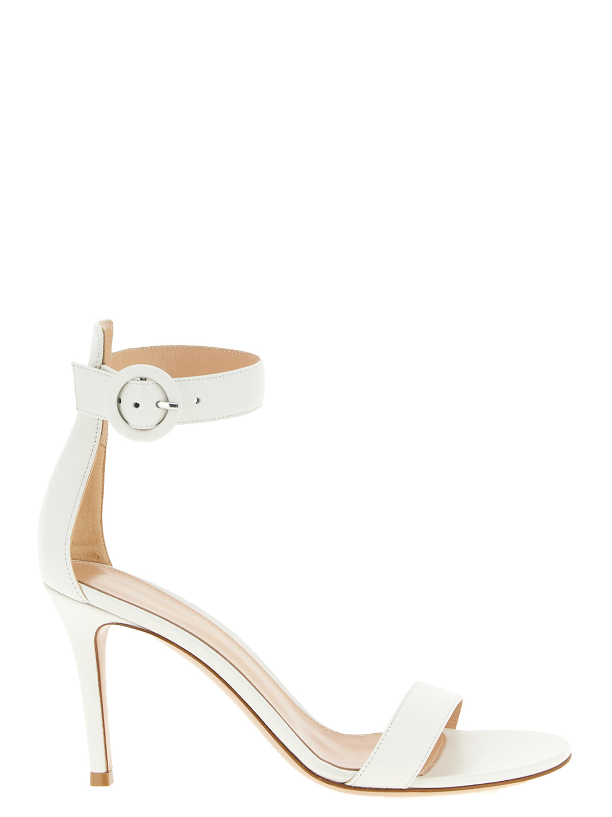 Gianvito Rossi White Napa Leather / Calf Bos Taurus Stiletto Heel Women's Sandals