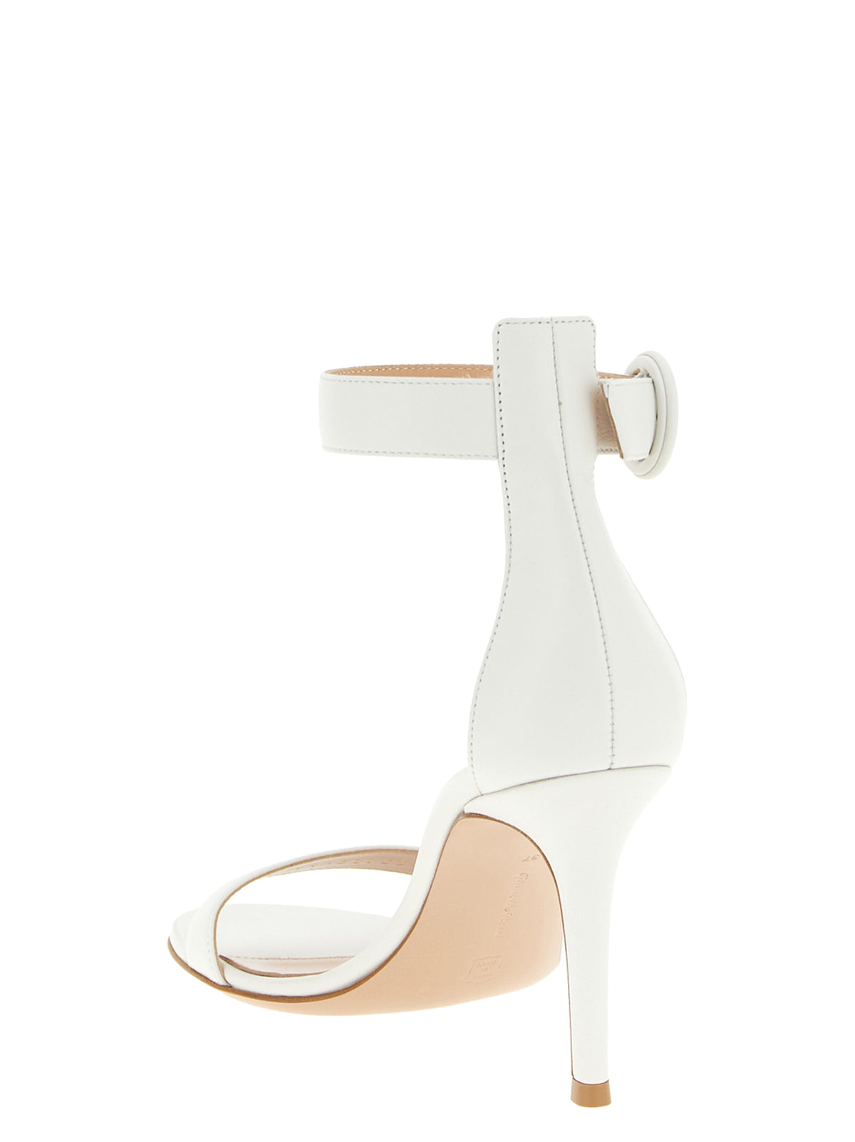 Gianvito Rossi White Napa Leather / Calf Bos Taurus Stiletto Heel Women's Sandals