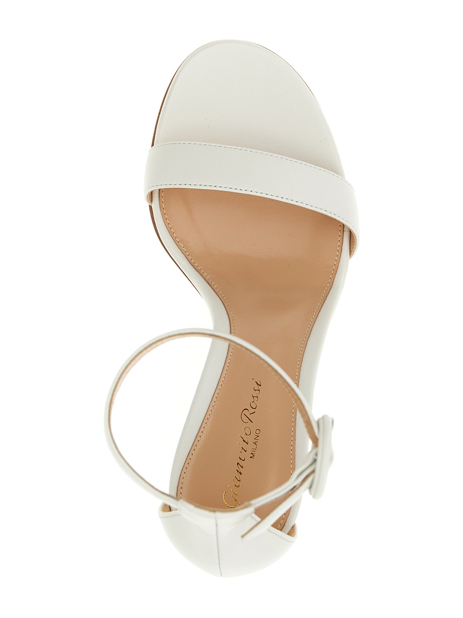 Gianvito Rossi White Napa Leather / Calf Bos Taurus Stiletto Heel Women's Sandals