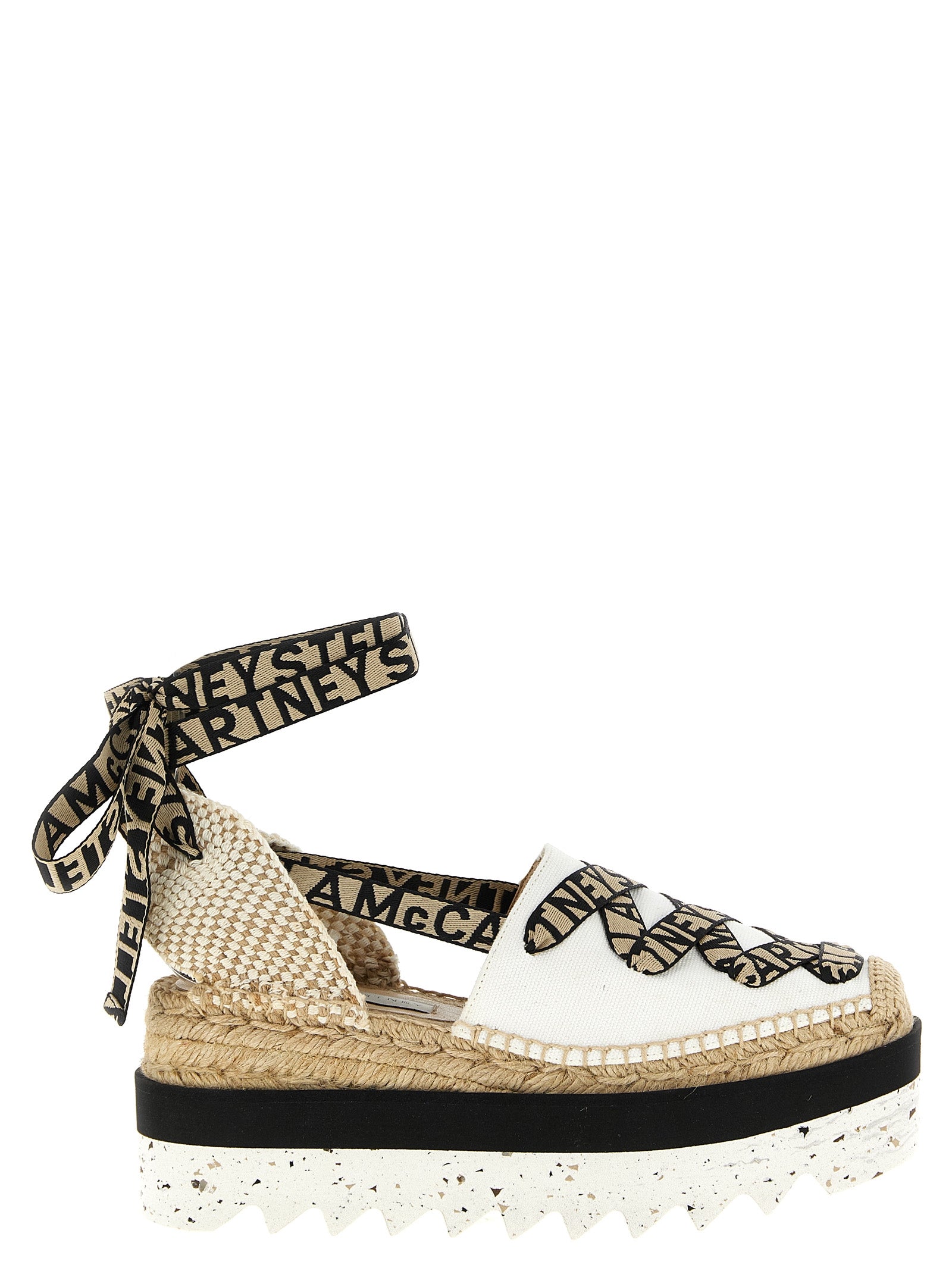 Stella McCartney Beige Cotton Wedge Women's Sandals
