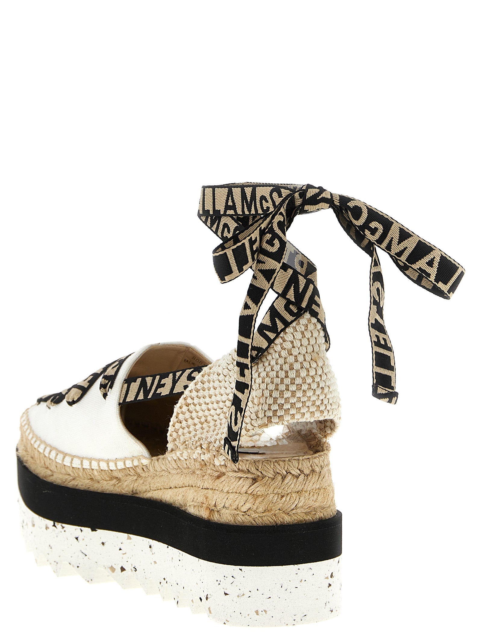 Stella McCartney Beige Cotton Wedge Women's Sandals