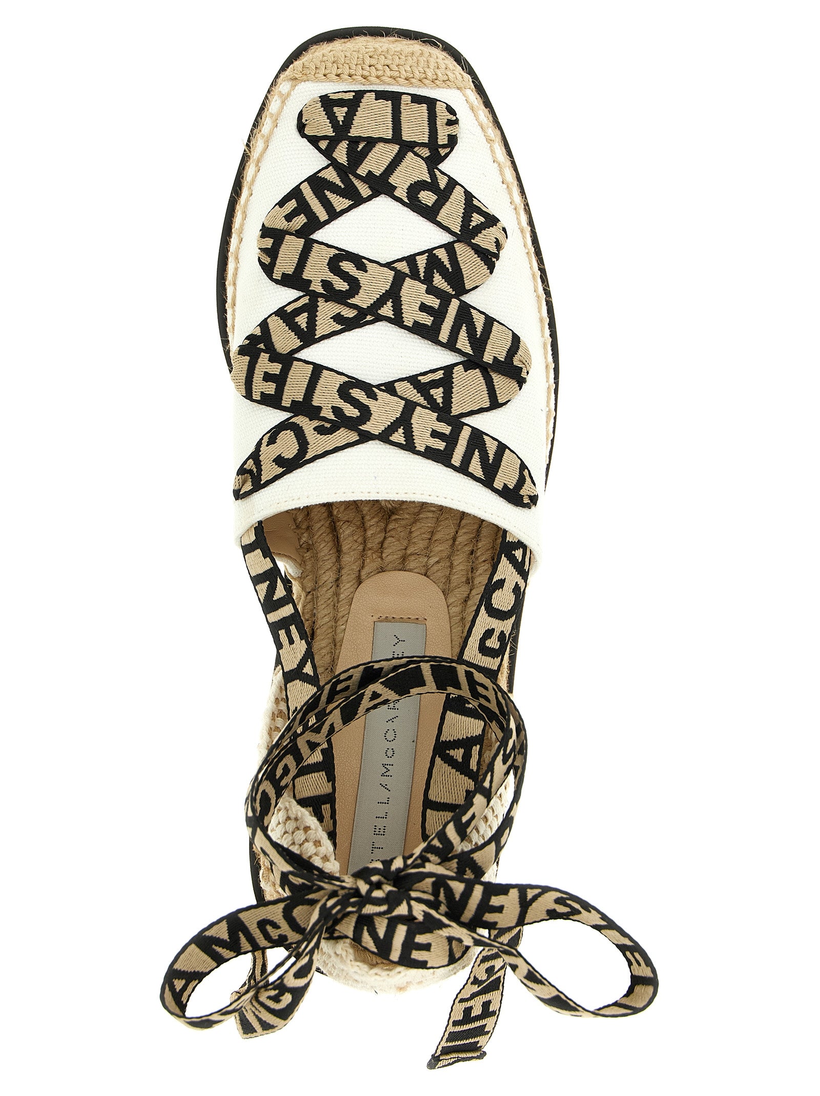 Stella McCartney Beige Cotton Wedge Women's Sandals