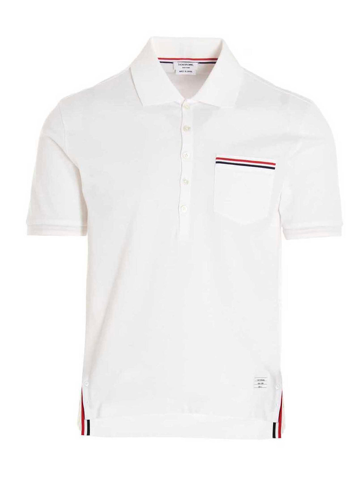 Thom Browne White Cotton Polo Men's Shirt