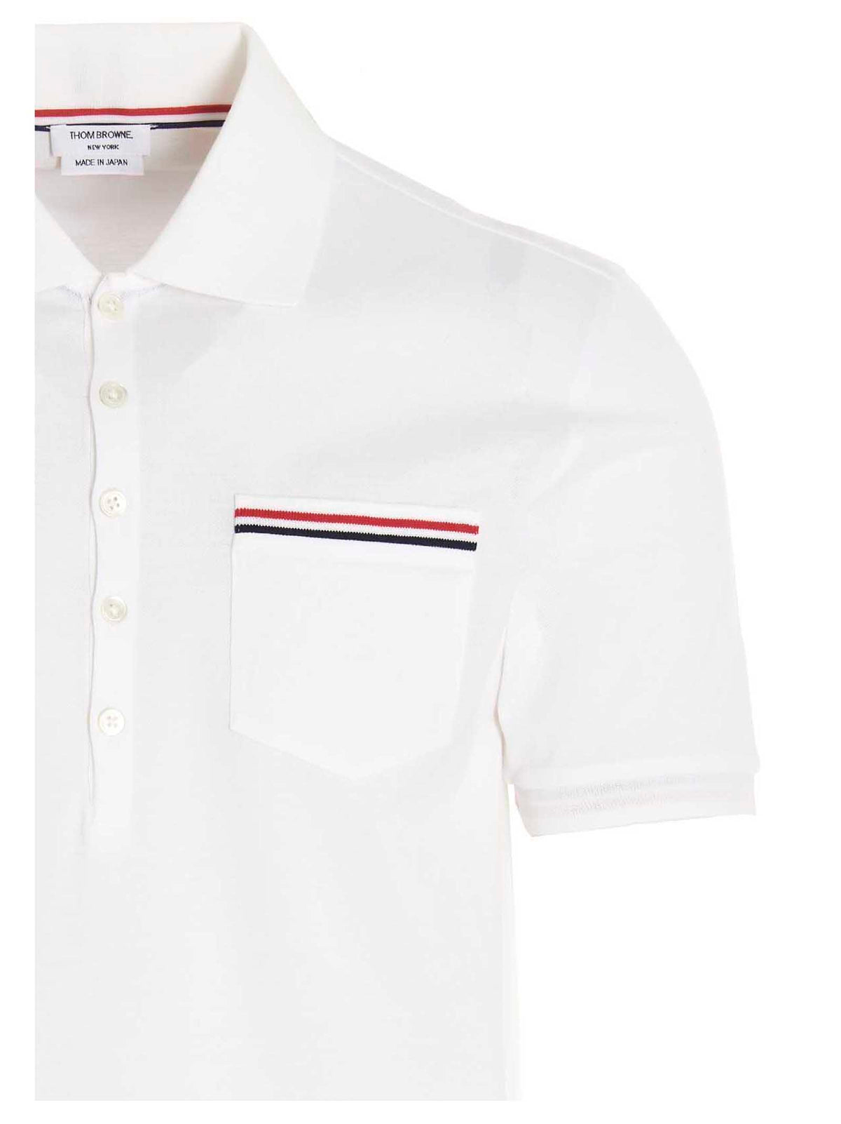 Thom Browne White Cotton Polo Men's Shirt