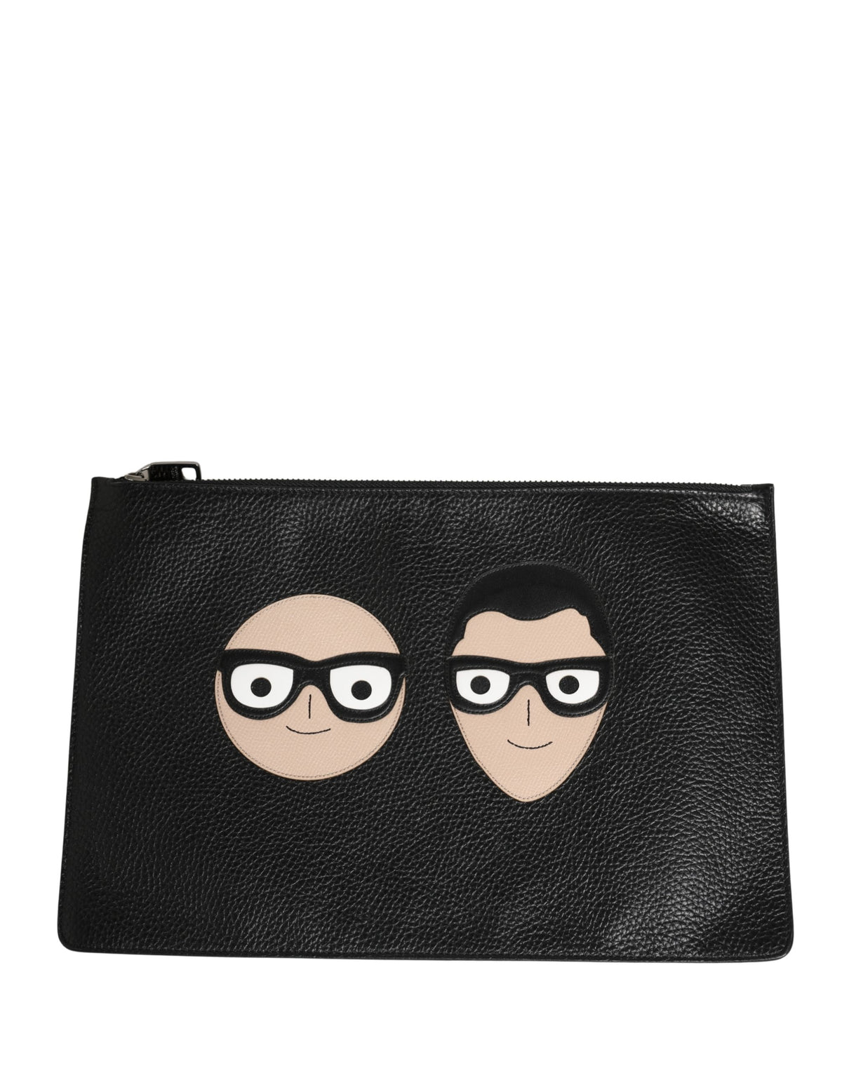 Dolce & Gabbana Black #DGFamily Embellished Leather Clutch Borse Men's Bag