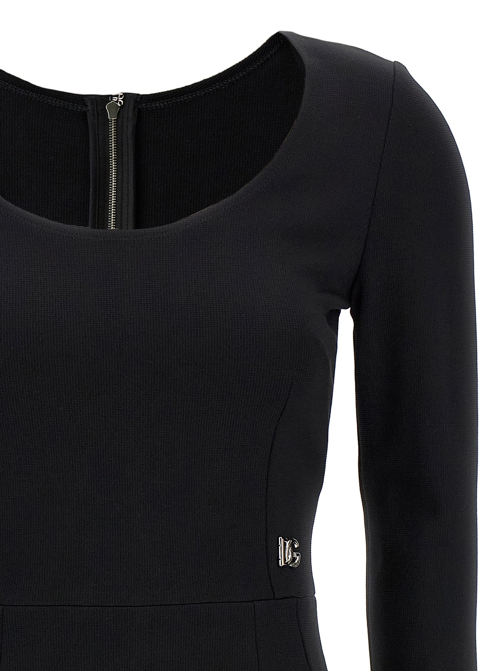 Dolce & Gabbana Black Viscose Midi Women's Dress