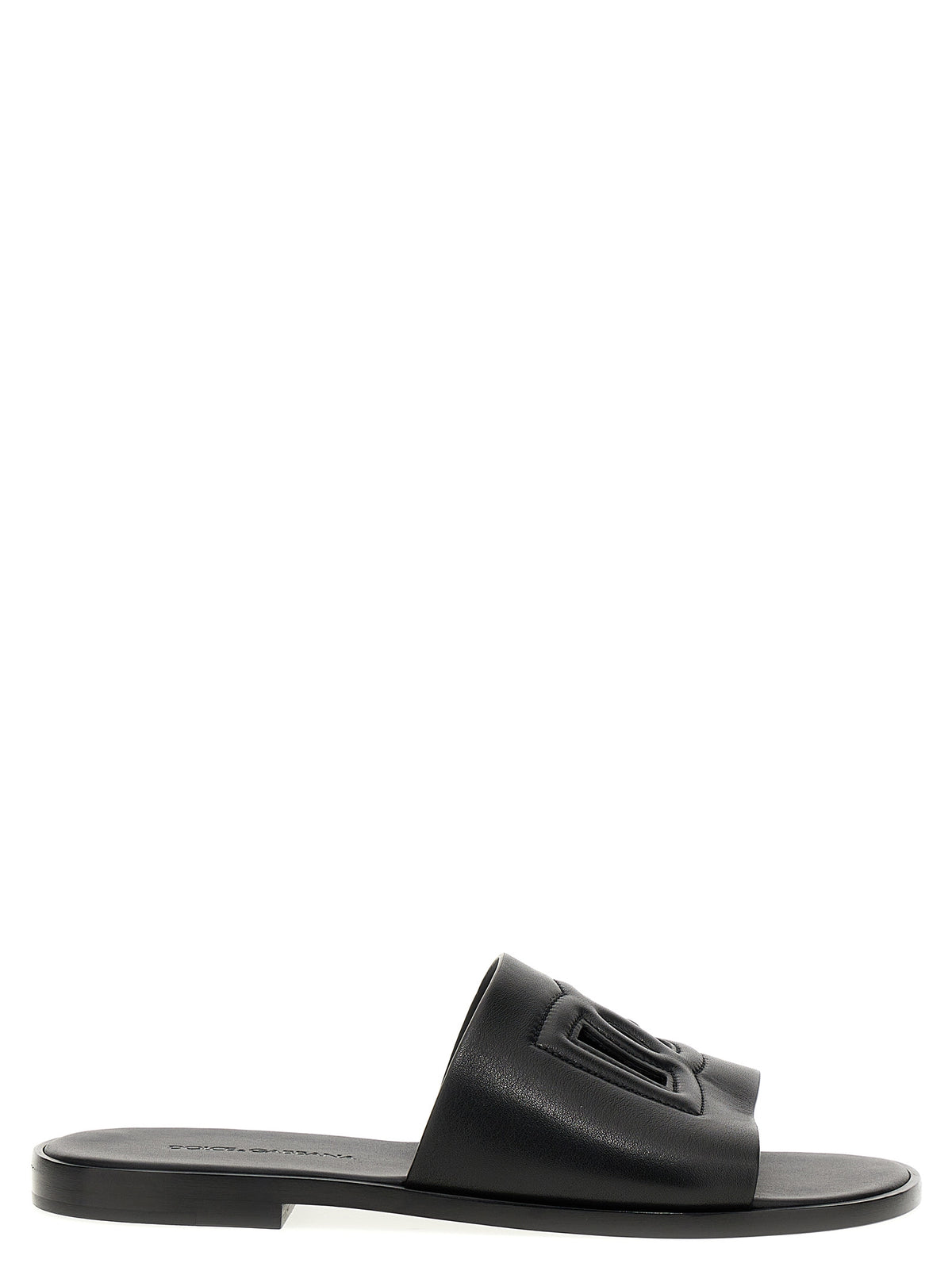 Dolce & Gabbana Black Leather Men's Slides