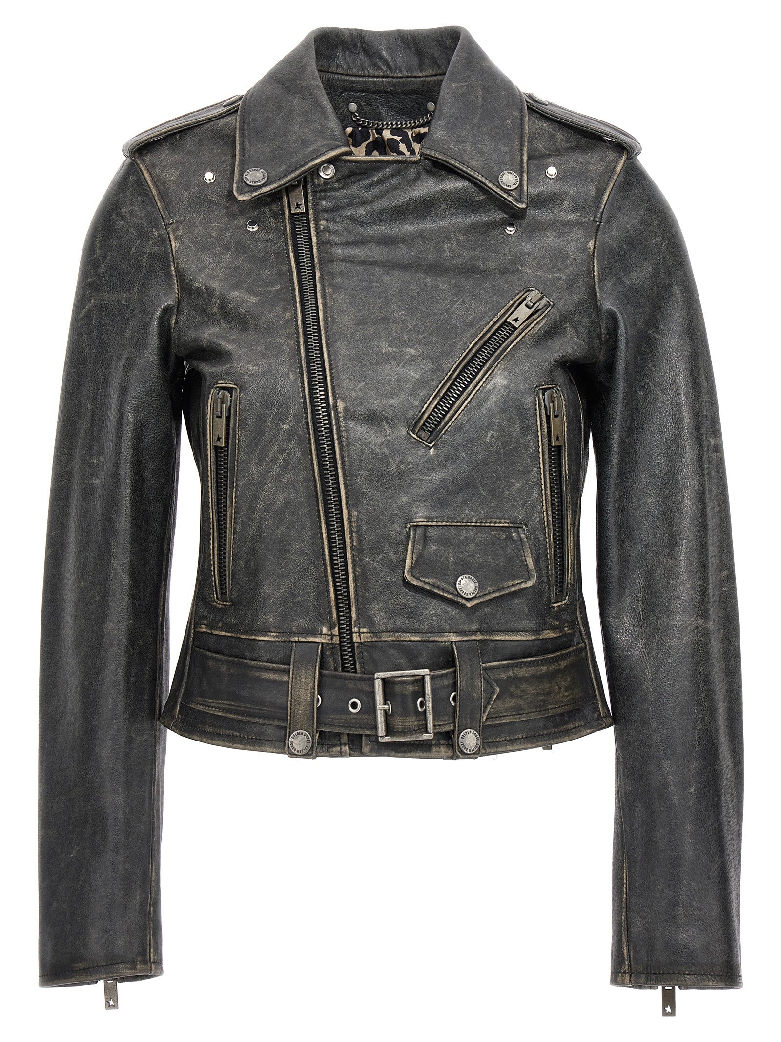 Golden Goose Black Cowhide Leather Women's Jacket