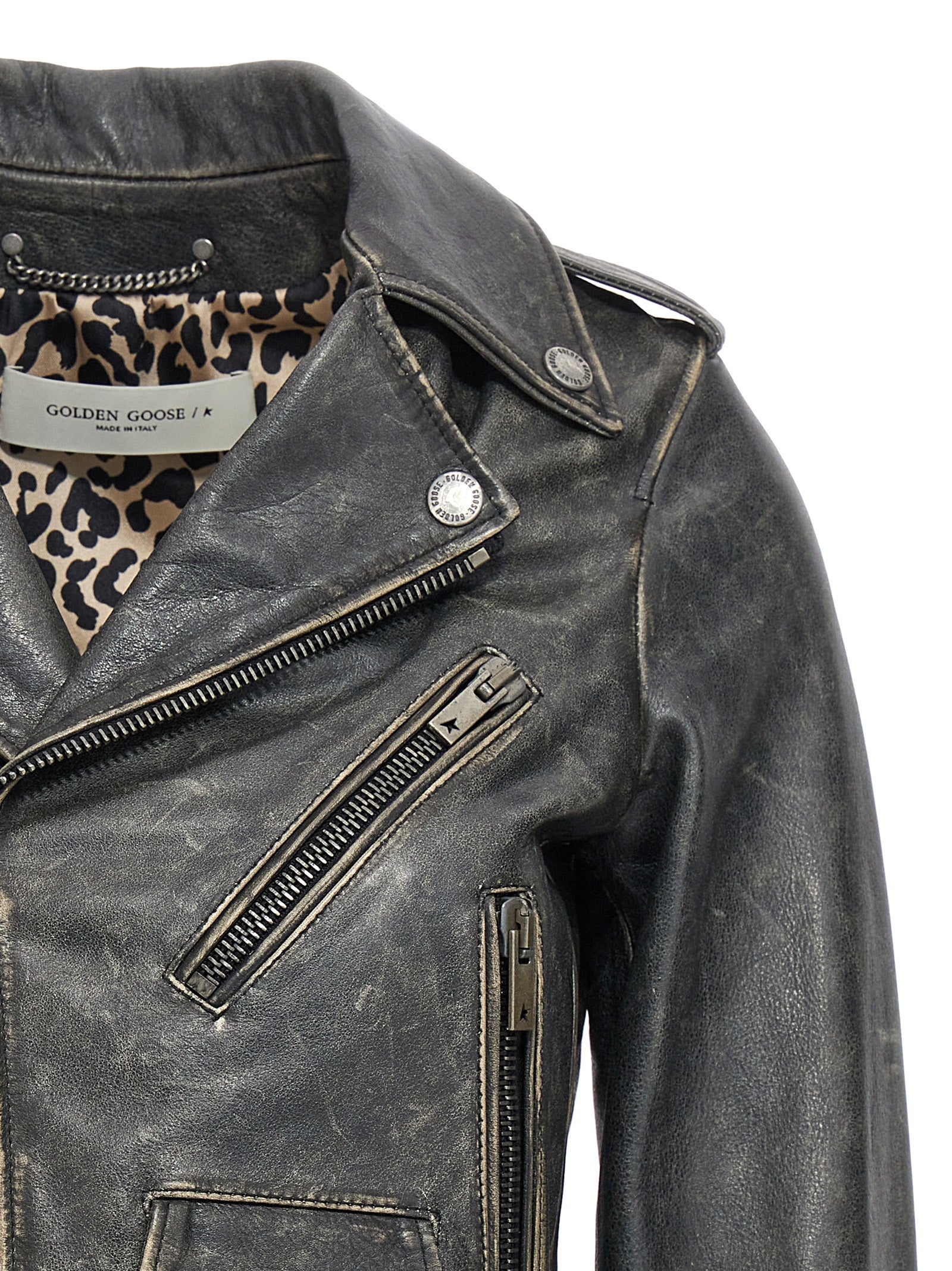 Golden Goose Black Cowhide Leather Women's Jacket