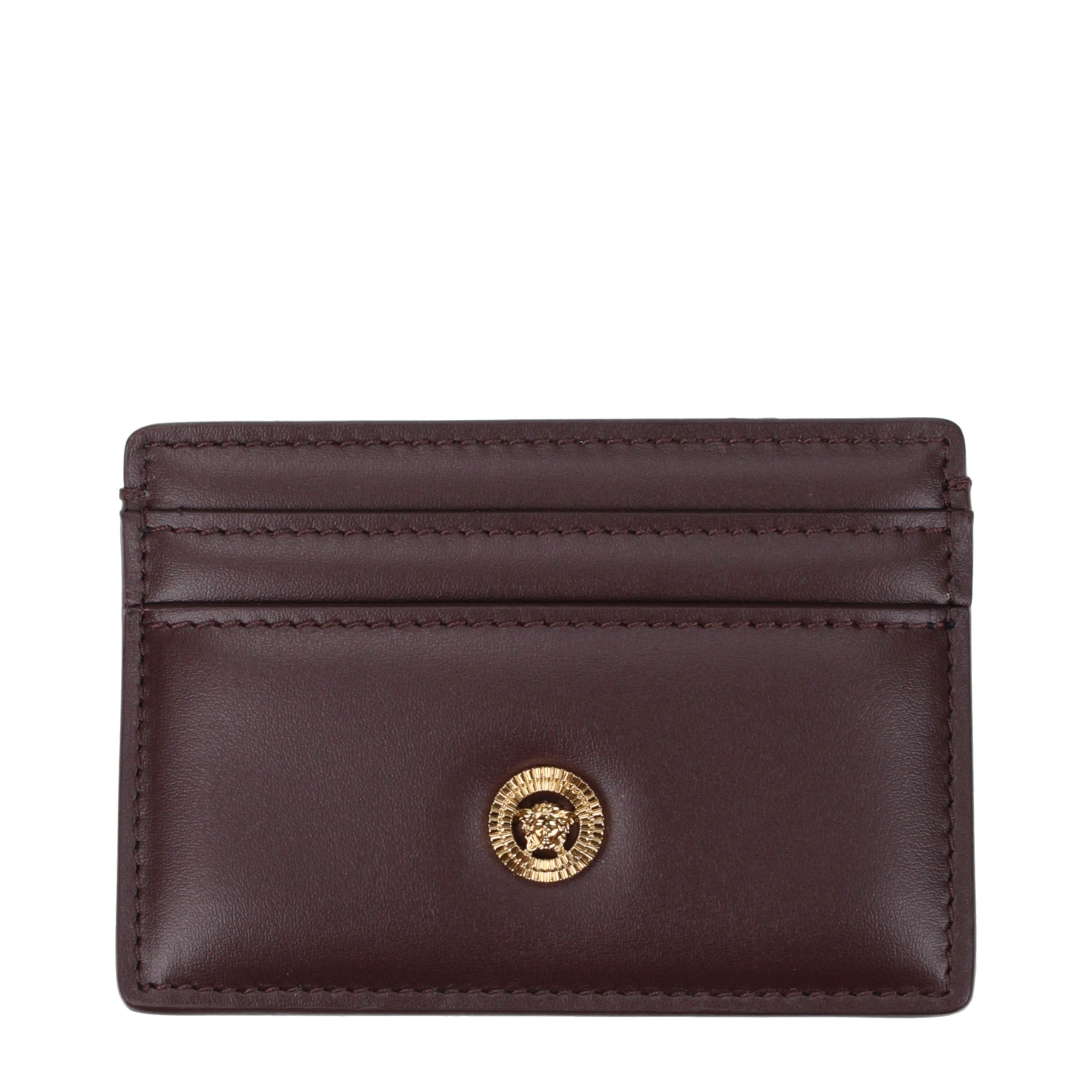 Versace Brown Leather Men's Cardholder