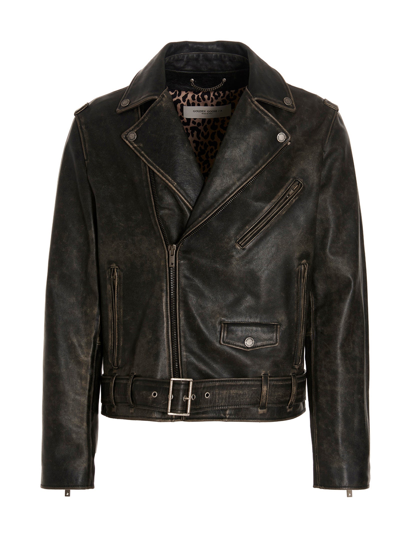 Golden Goose Black Calfskin Leather Men's Jacket