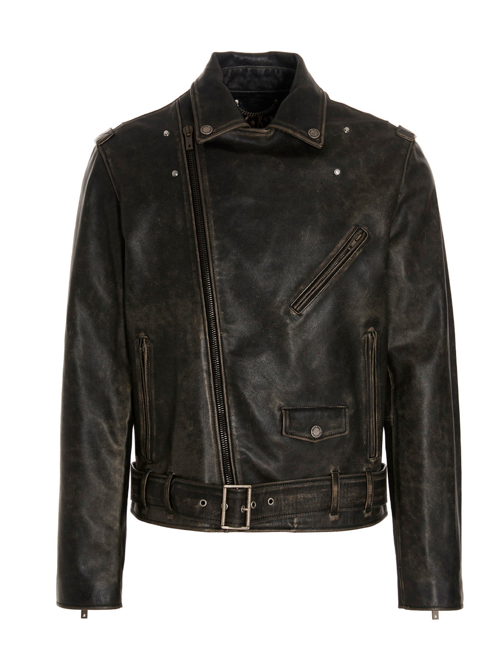 Golden Goose Black Calfskin Leather Men's Jacket