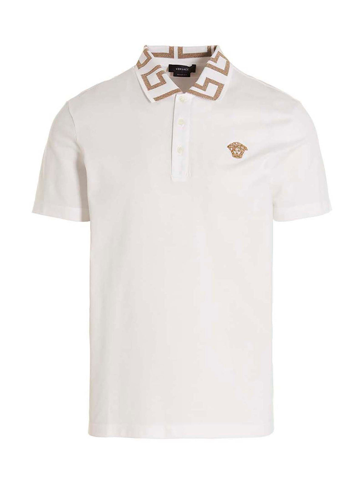 Versace White Cotton Polo Men's Shirt
