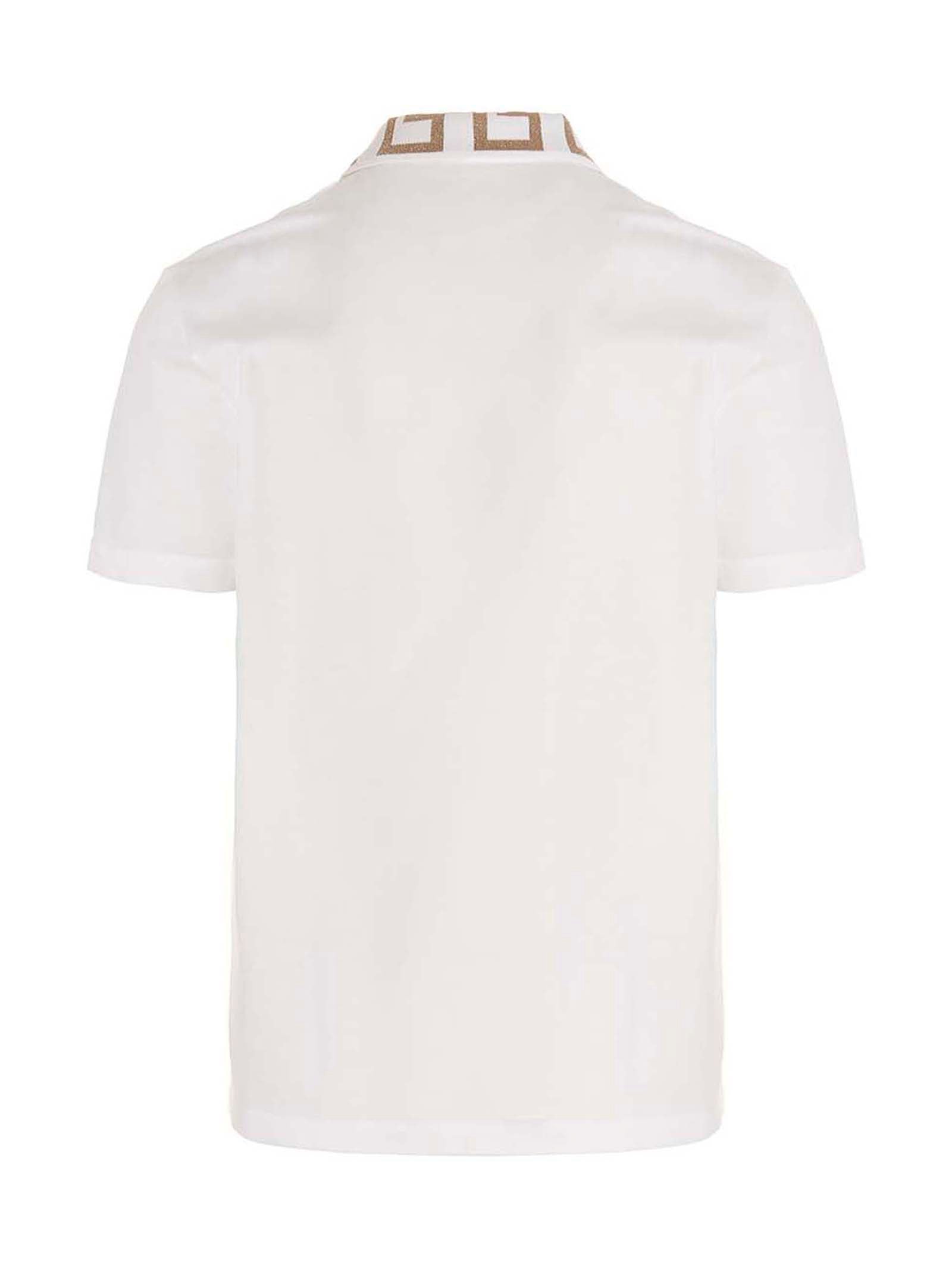 Versace White Cotton Polo Men's Shirt
