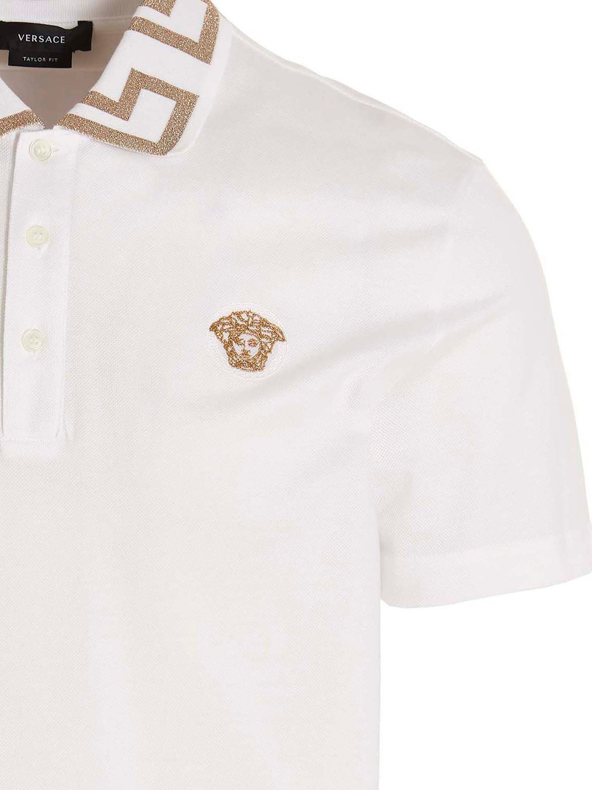 Versace White Cotton Polo Men's Shirt