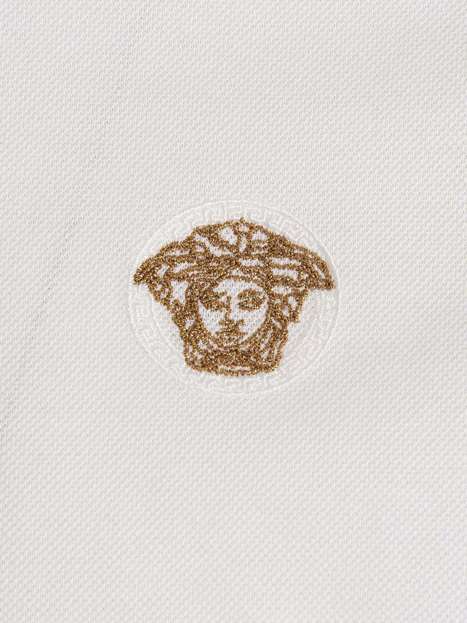 Versace White Cotton Polo Men's Shirt