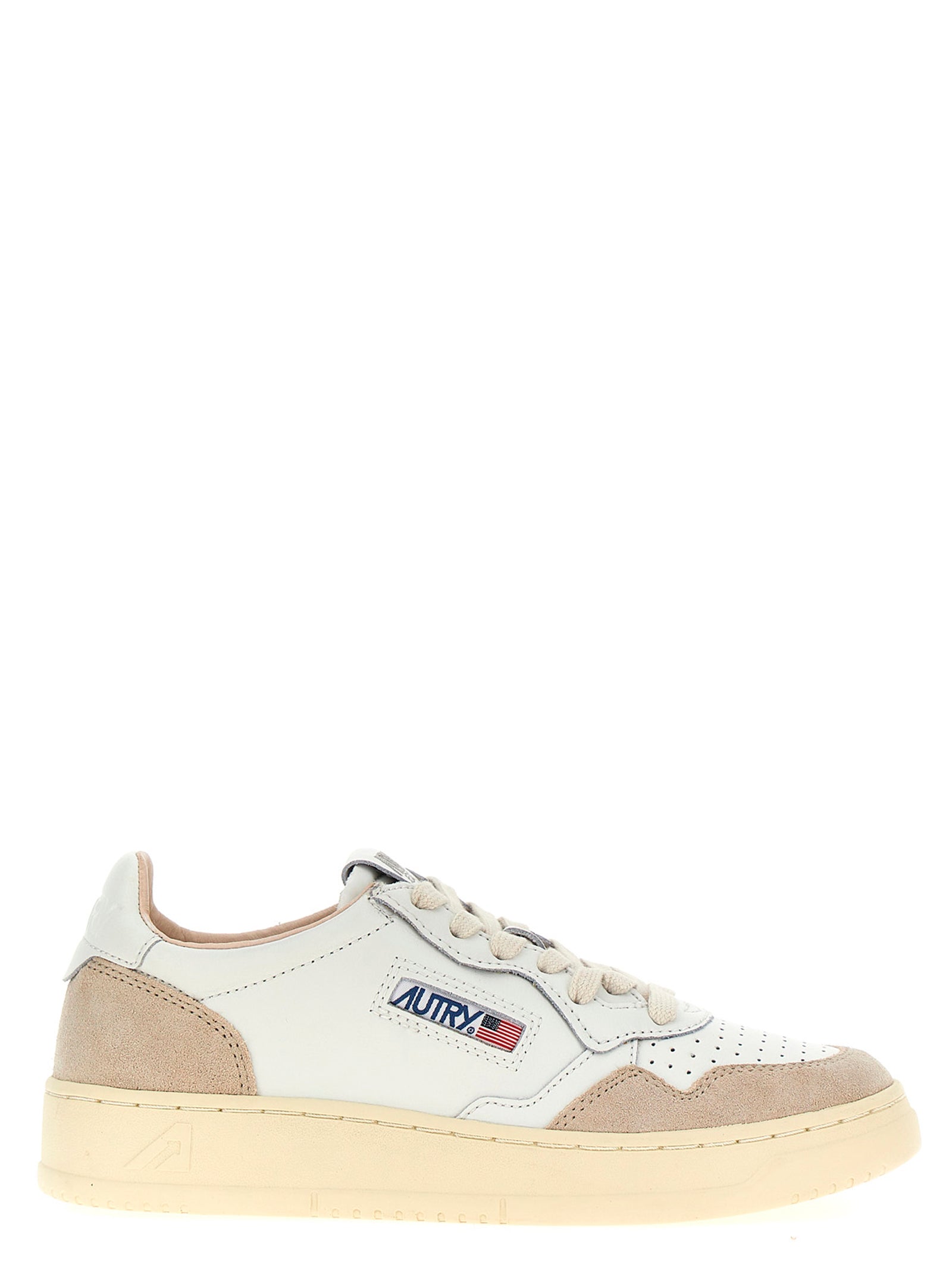 Autry Beige Cowhide Low Top Women's Sneakers