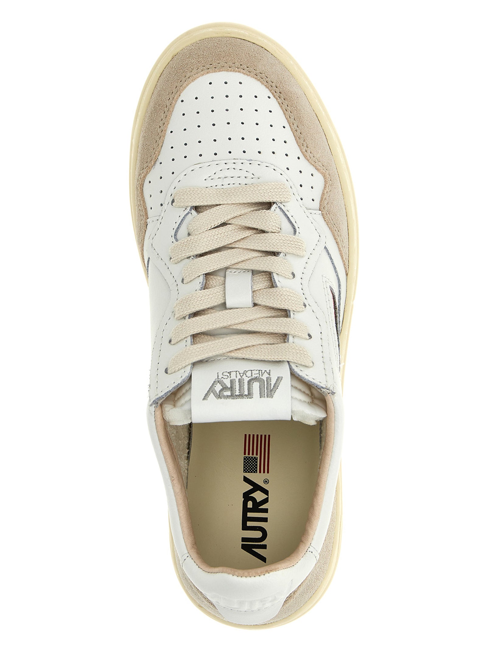Autry Beige Cowhide Low Top Women's Sneakers