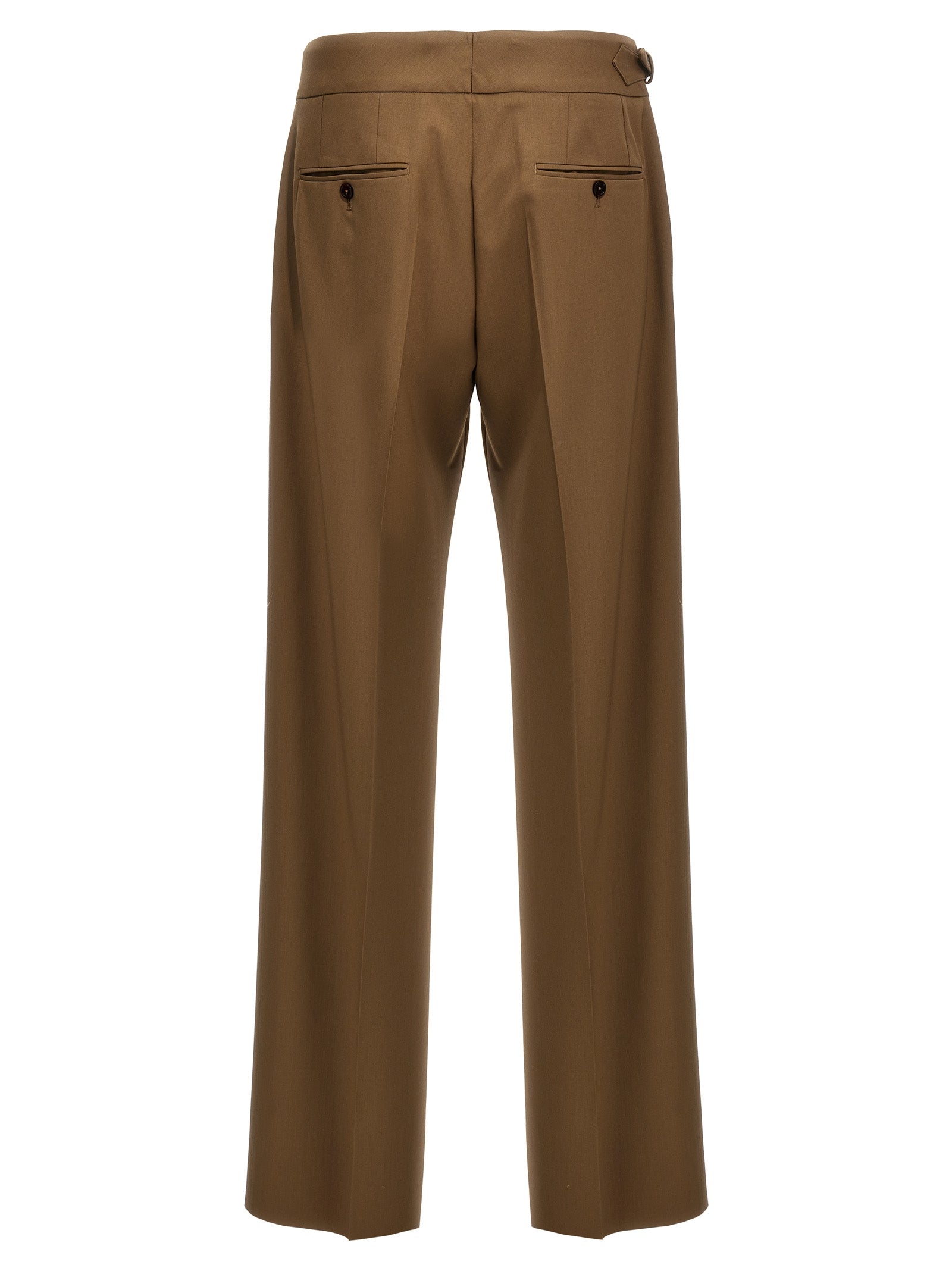 Dolce & Gabbana Brown Virgin Wool Dress Men's Pants