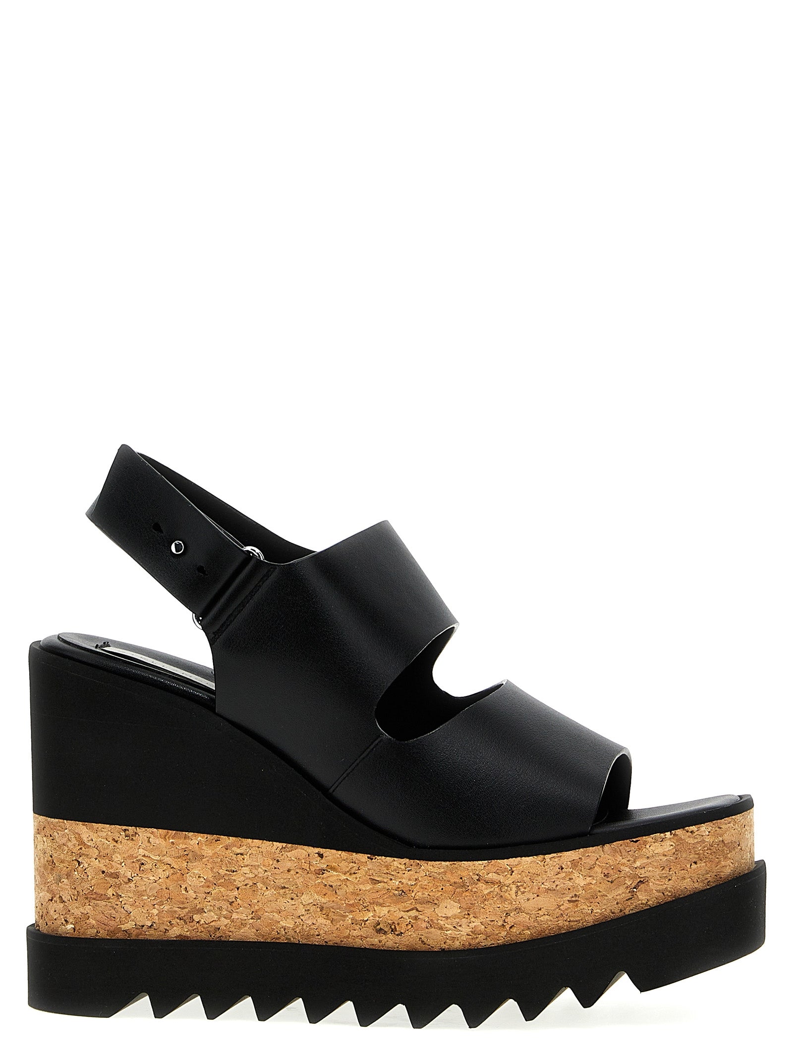 Stella McCartney Black Polyester Wedge Women's Sandals