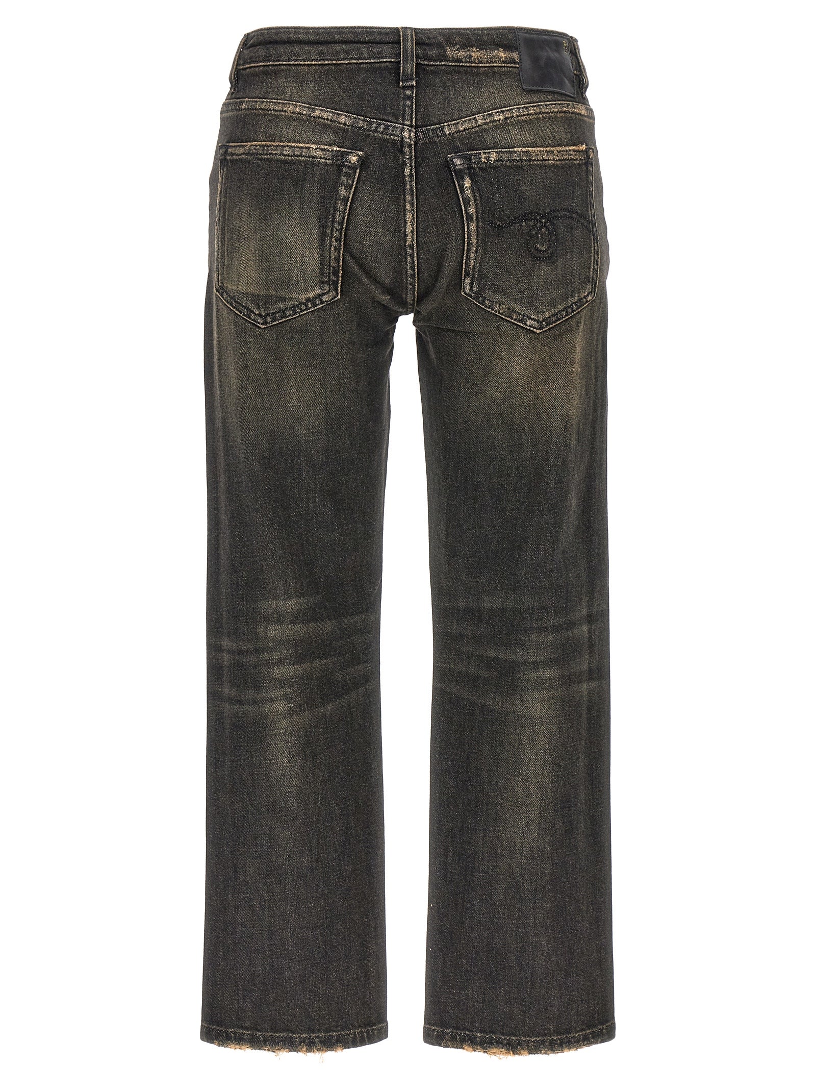 R13 Black Cotton Boyfriend Women's Jeans