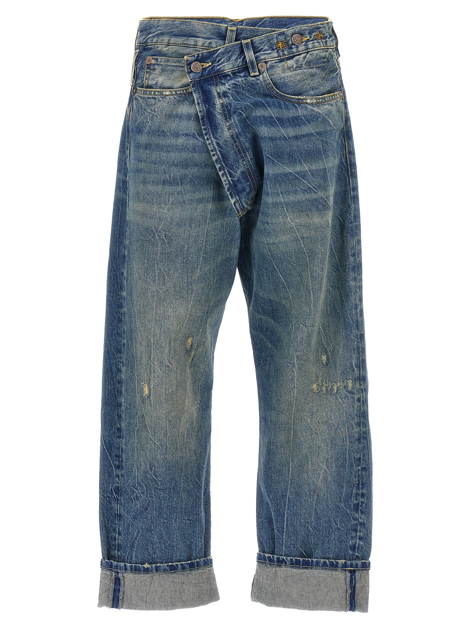 R13 Blue Cotton Relaxed Fit Women's Jeans