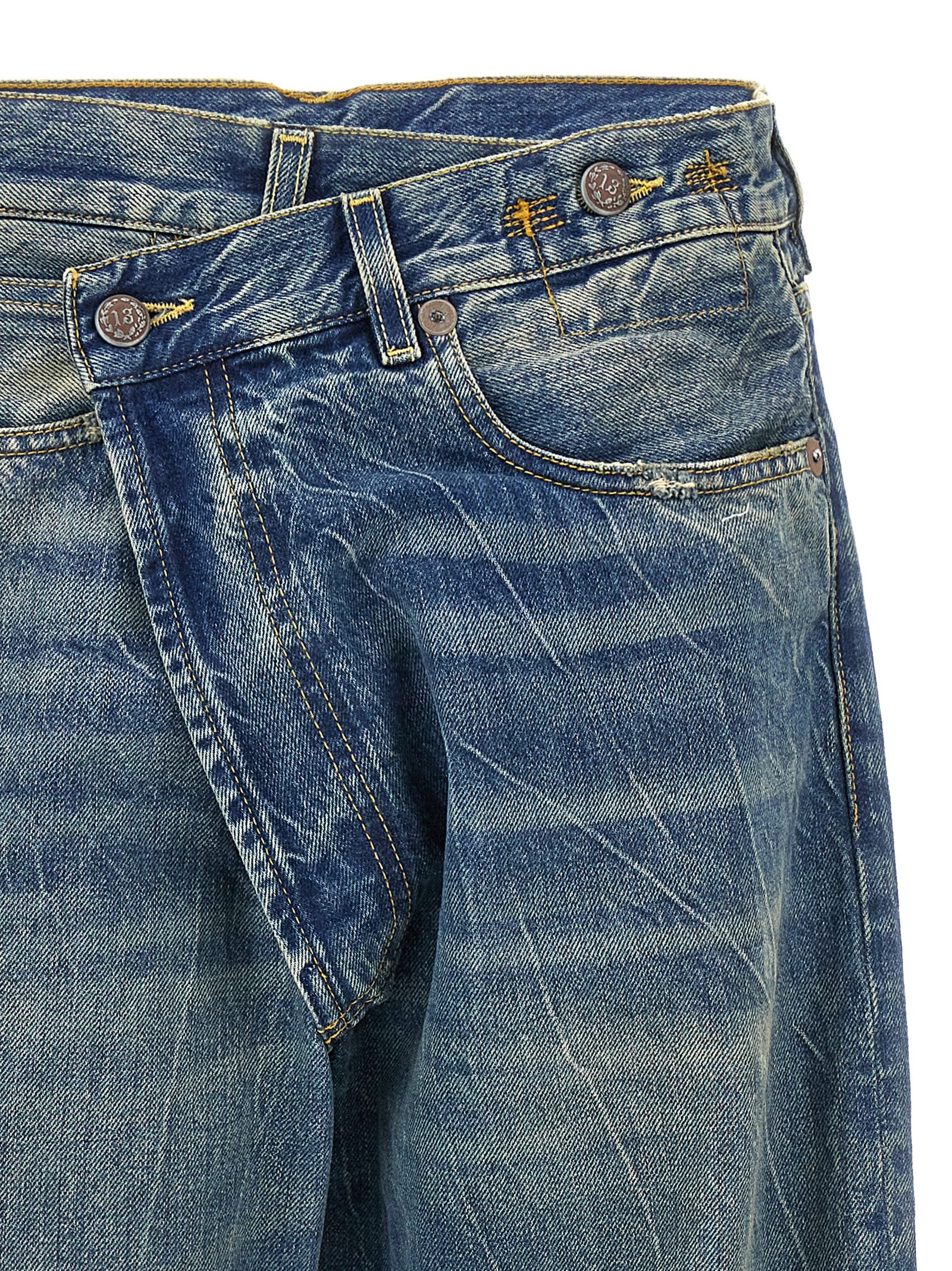 R13 Blue Cotton Relaxed Fit Women's Jeans