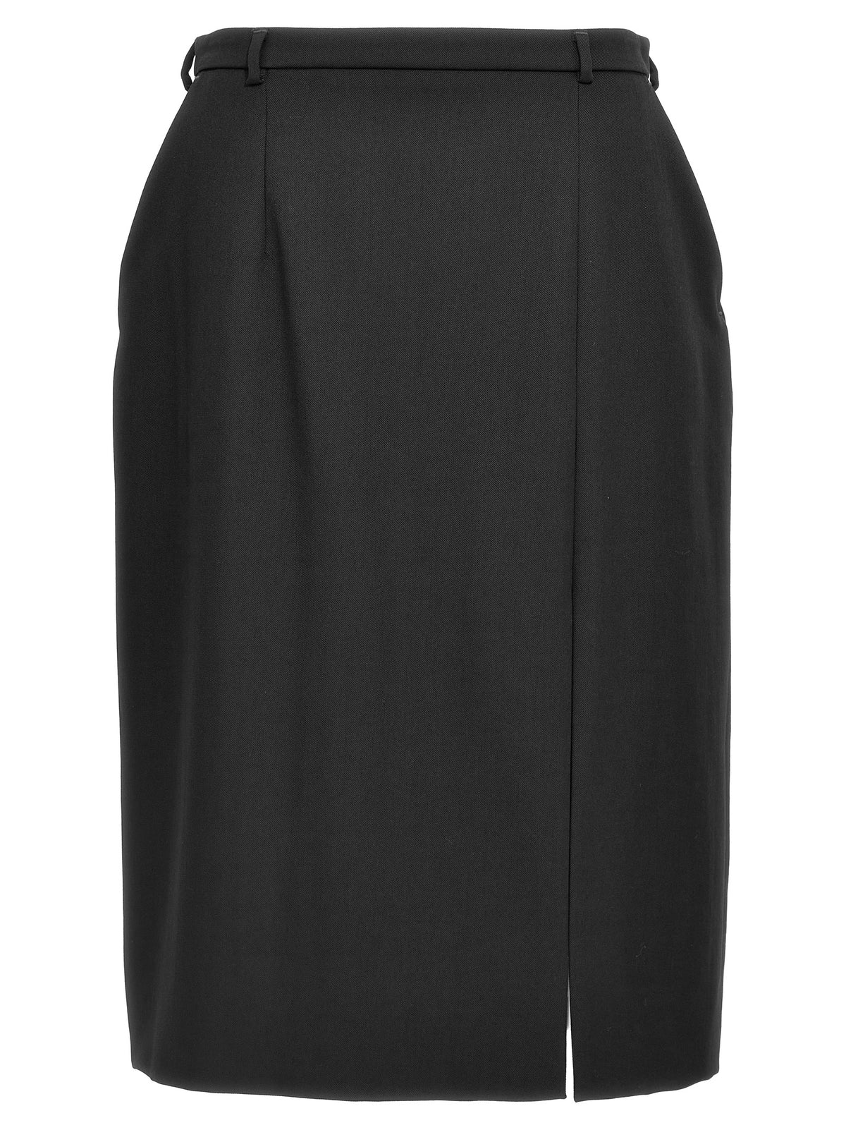 Dolce & Gabbana Black Virgin Wool Midi Women's Skirt