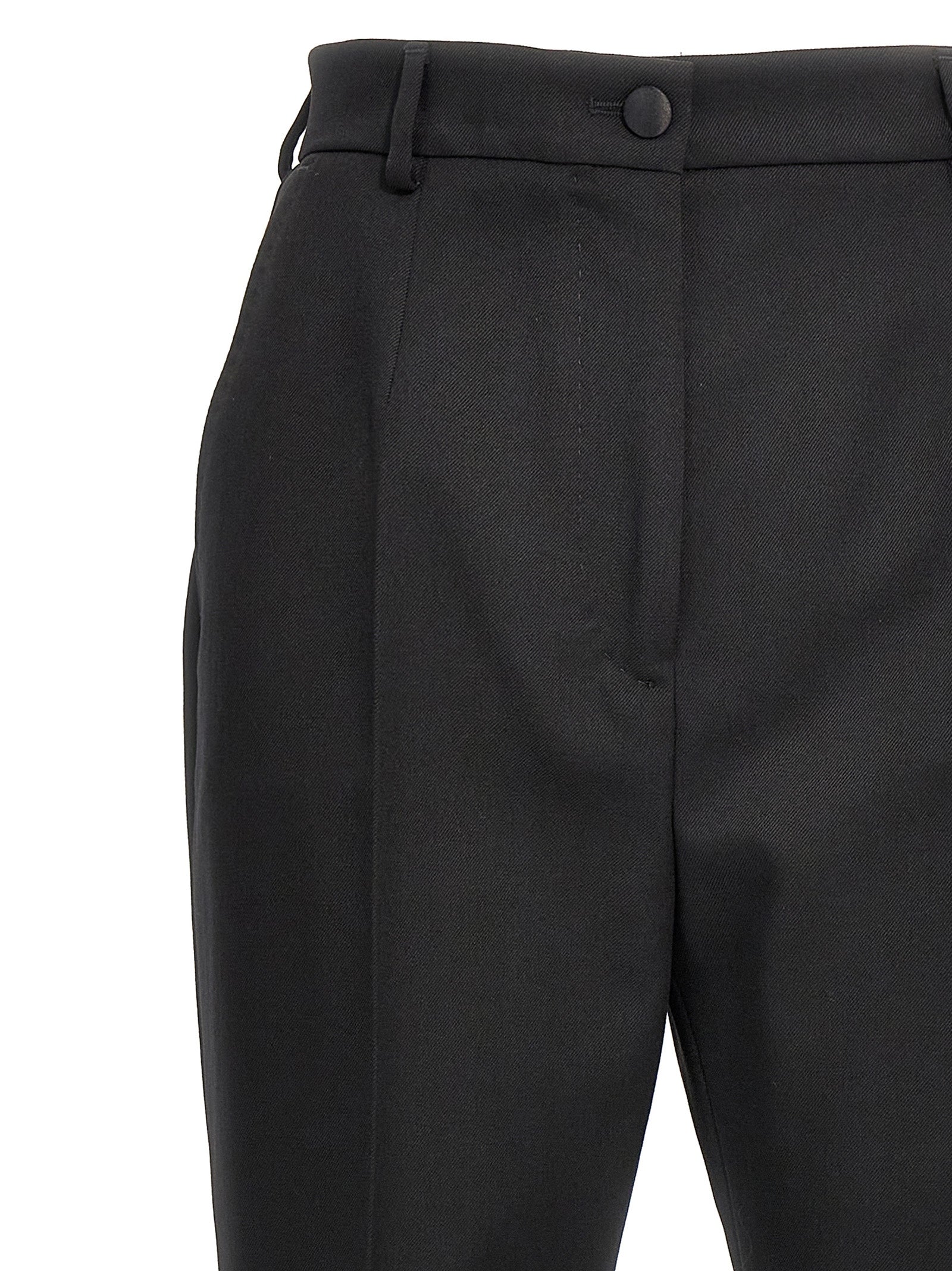 Dolce & Gabbana Black Virgin Wool Dress Women's Pants