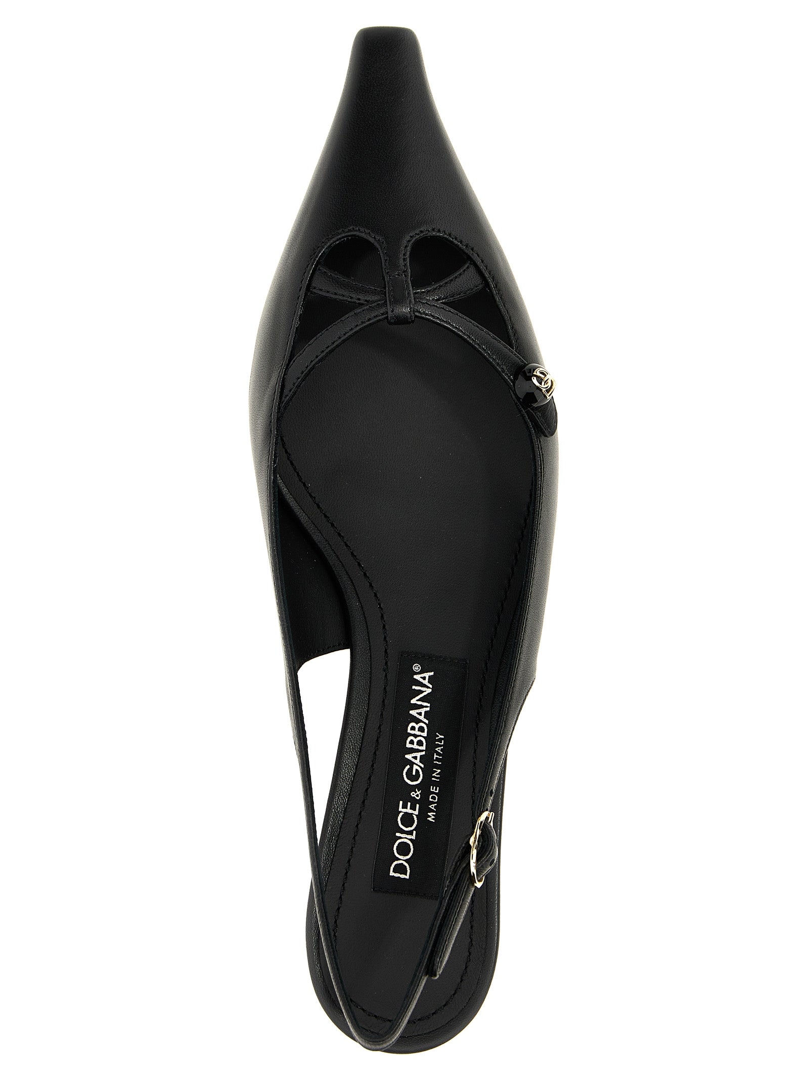 Dolce & Gabbana Black Lamb Leather Mid Heel Women's Pumps