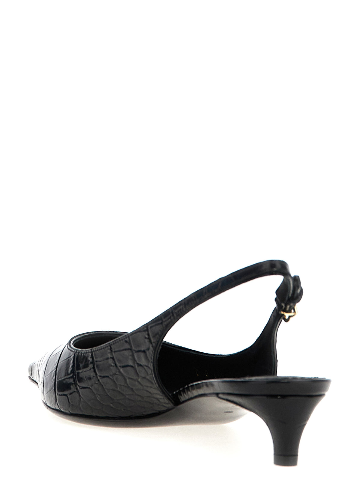 Dolce & Gabbana Black Calfskin Mid Heel Women's Pumps