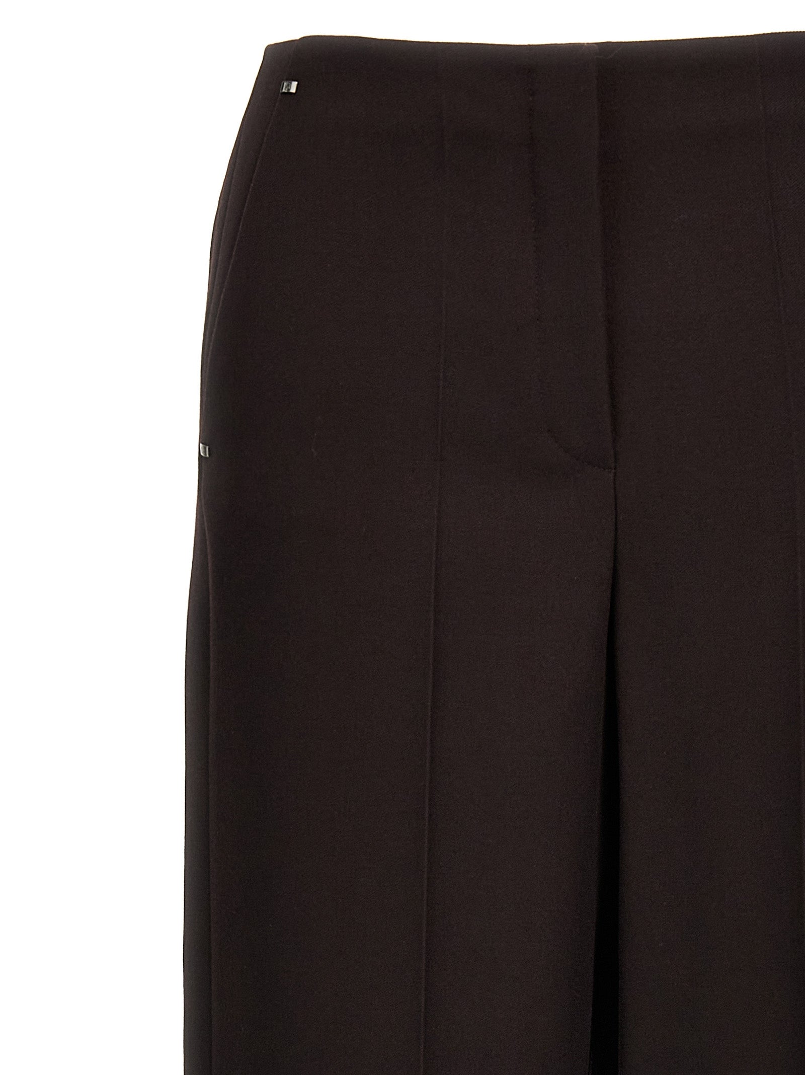 Fendi Purple Virgin Wool Dress Women's Pants