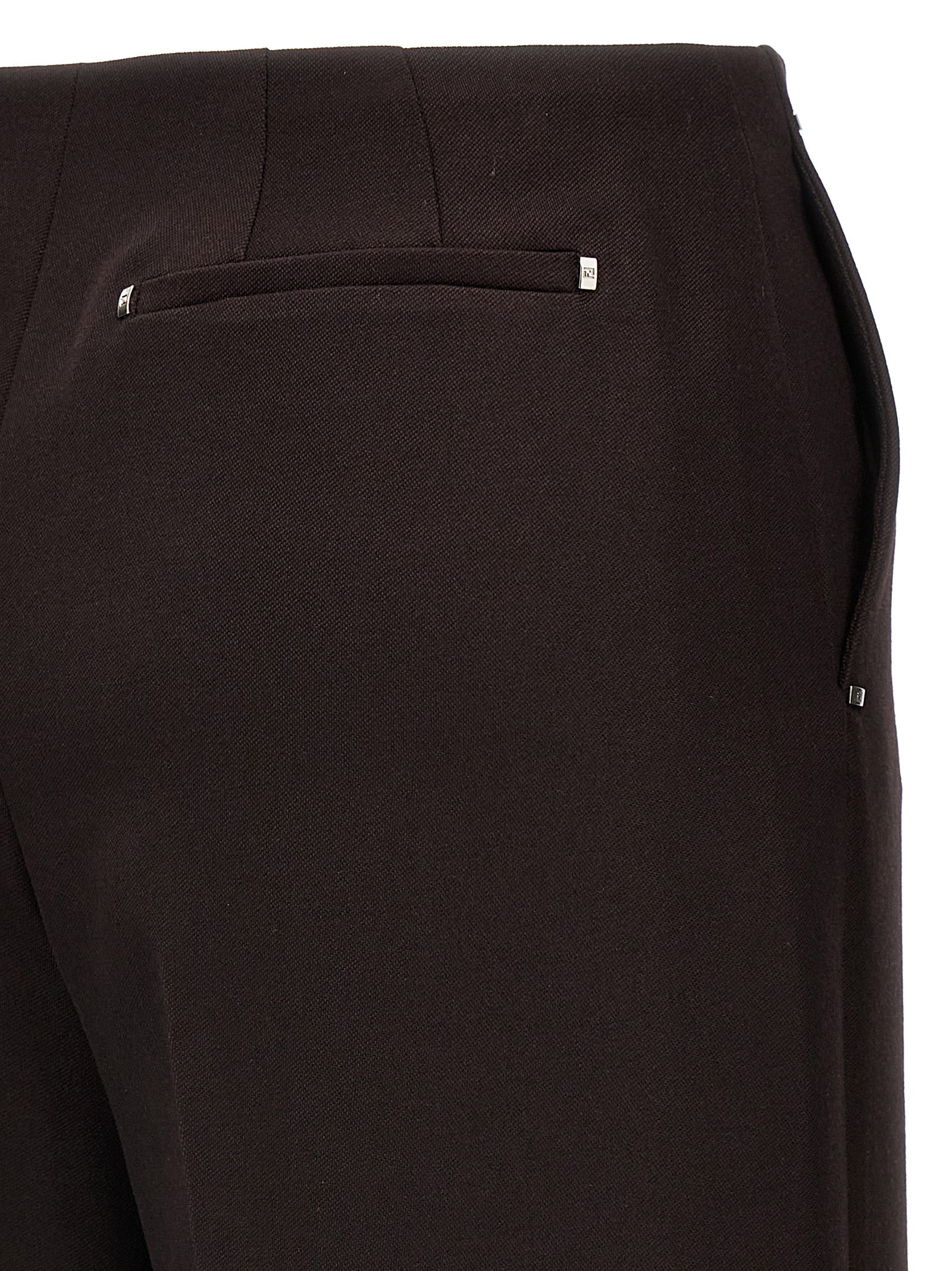 Fendi Purple Virgin Wool Dress Women's Pants