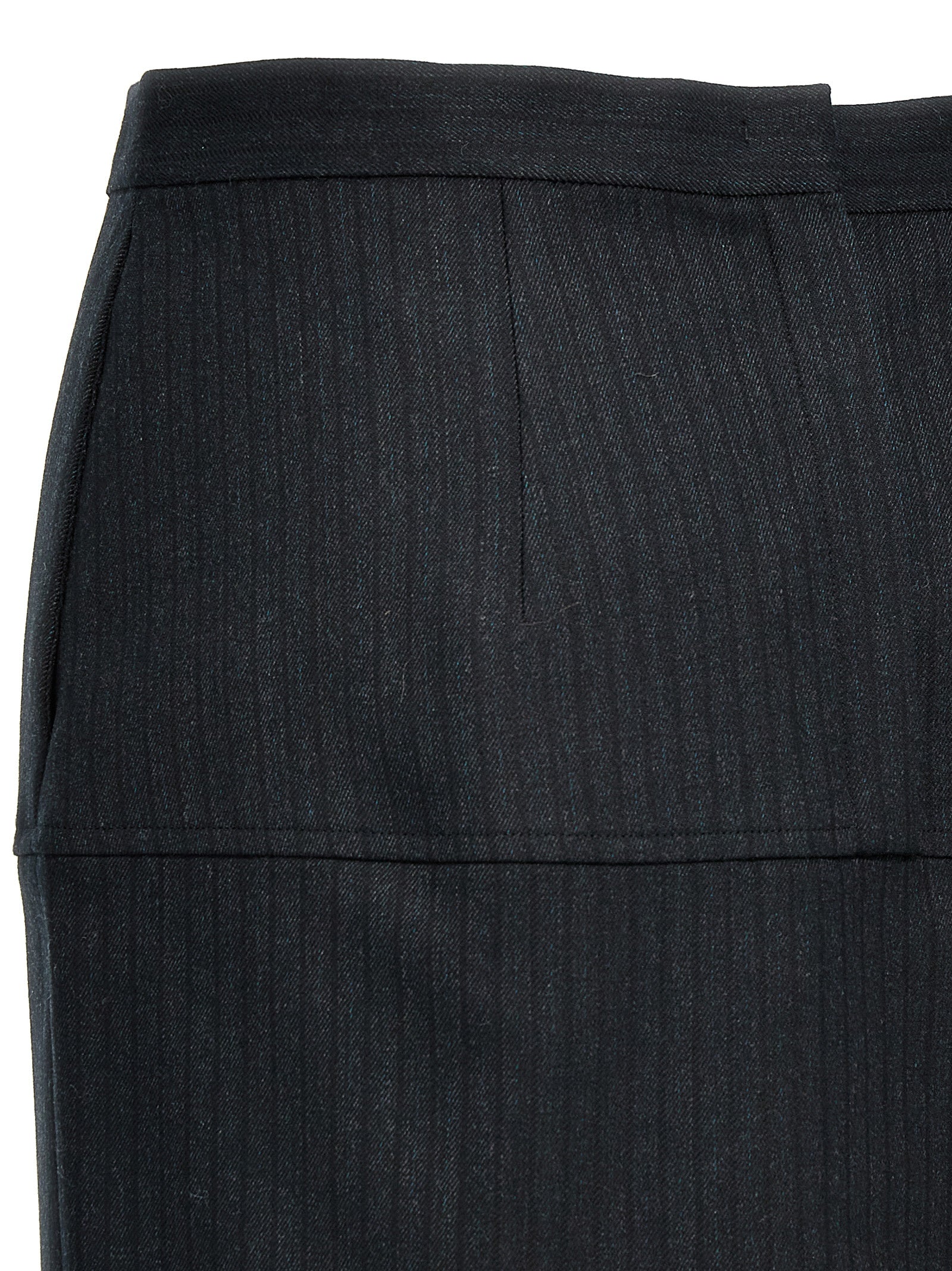 Fendi Gray Virgin Wool Midi Women's Skirt
