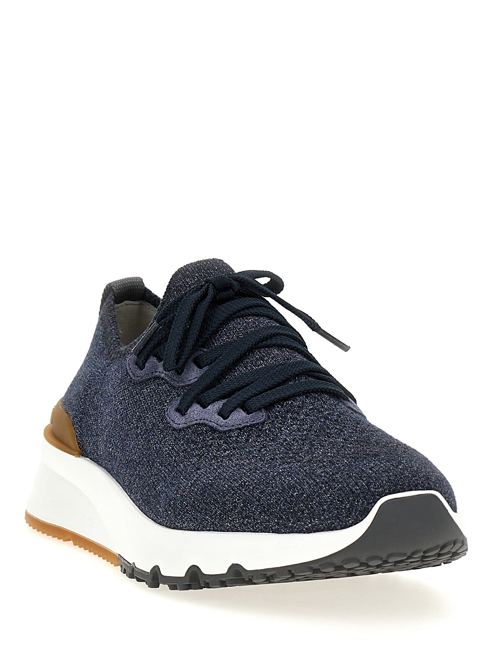 Brunello Cucinelli Blue Cotton Athletic Men's Sneakers
