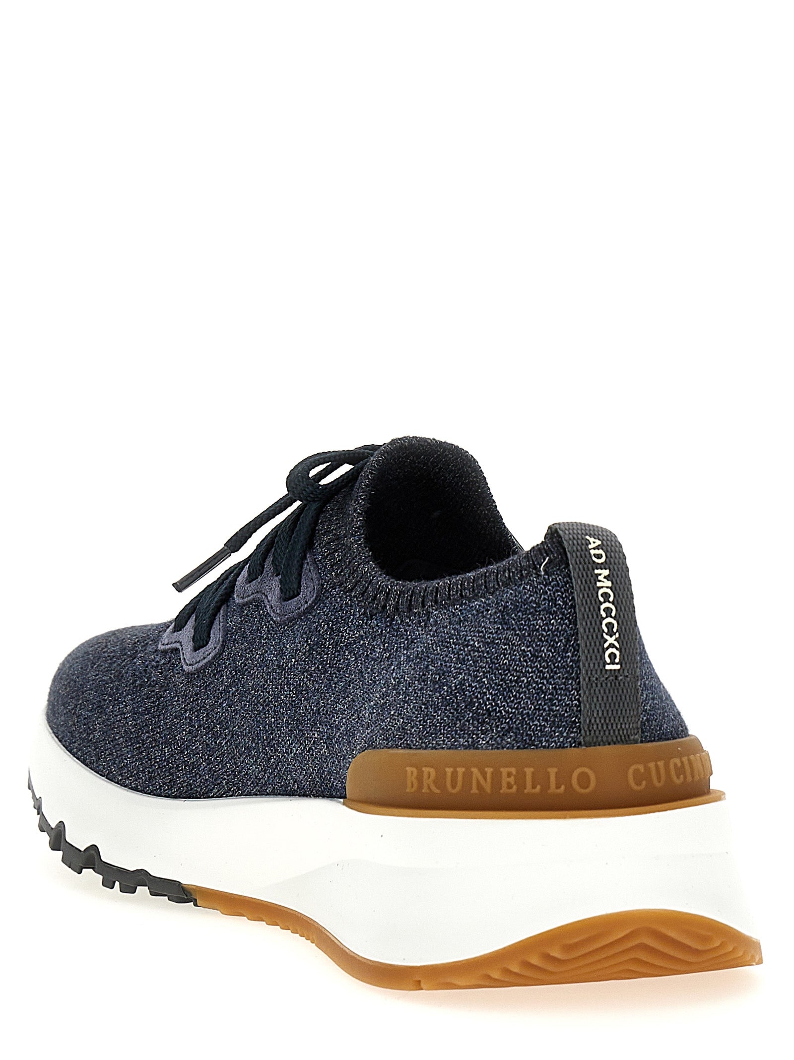 Brunello Cucinelli Blue Cotton Athletic Men's Sneakers