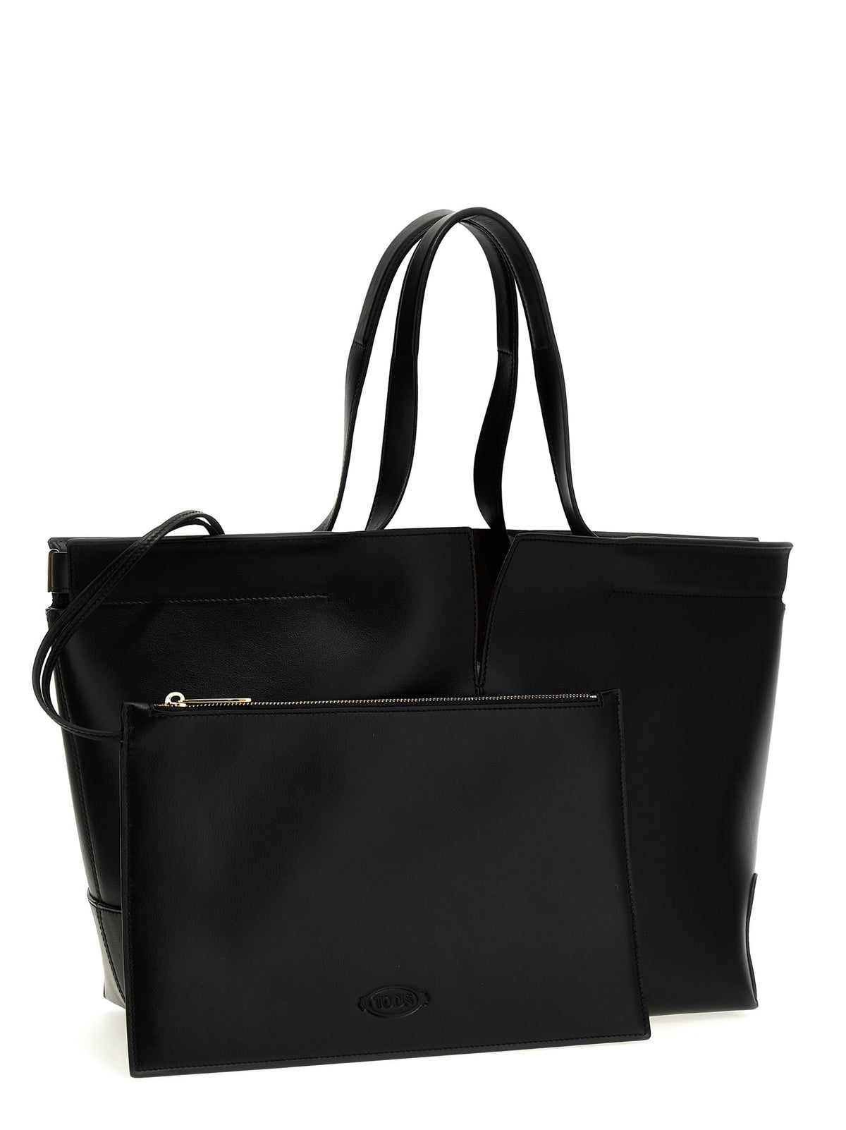 Tod's Black Calfskin Tote Women's Bag