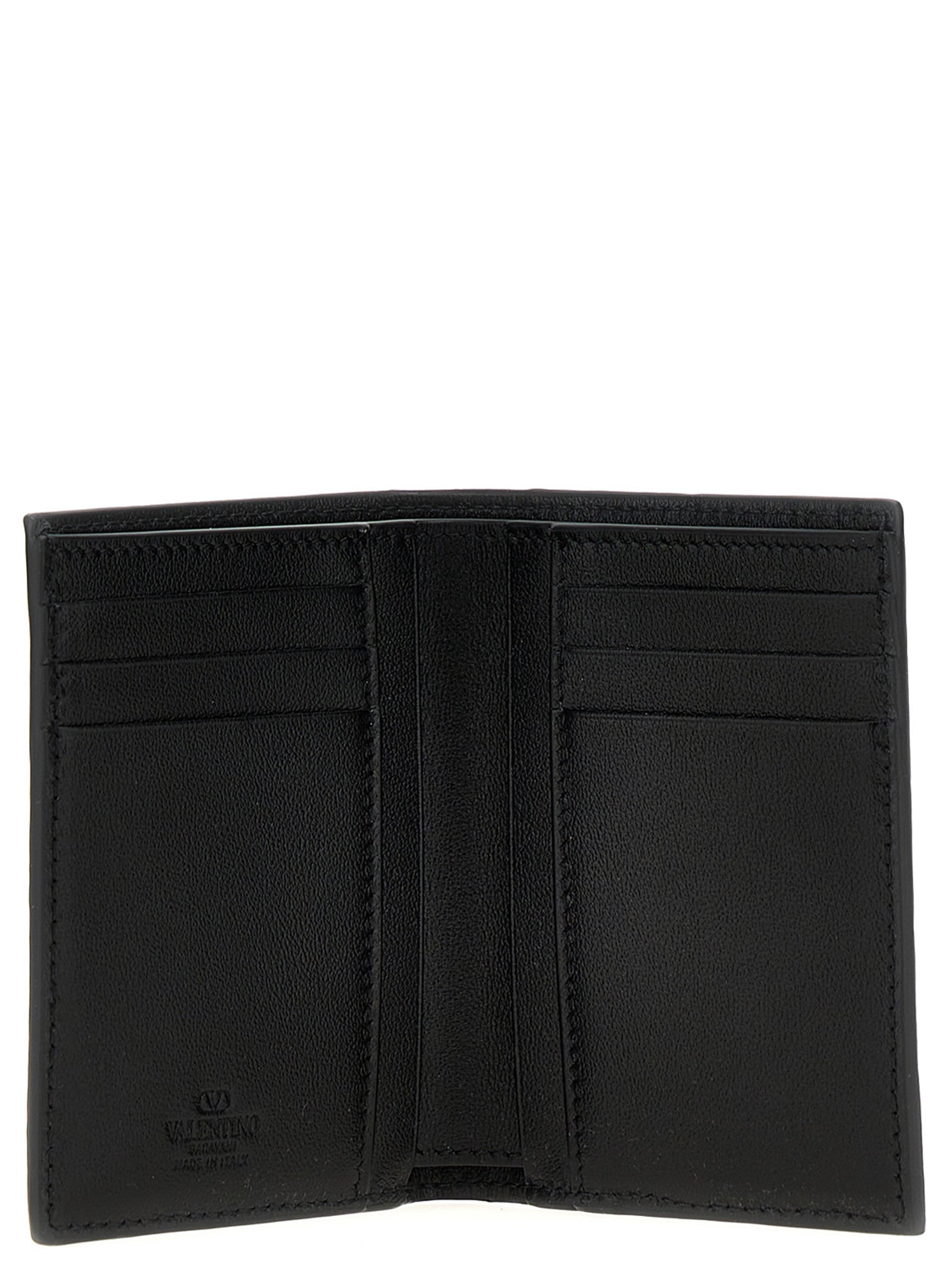 Valentino Garavani Black Ostrich Skin Men's Cardholder