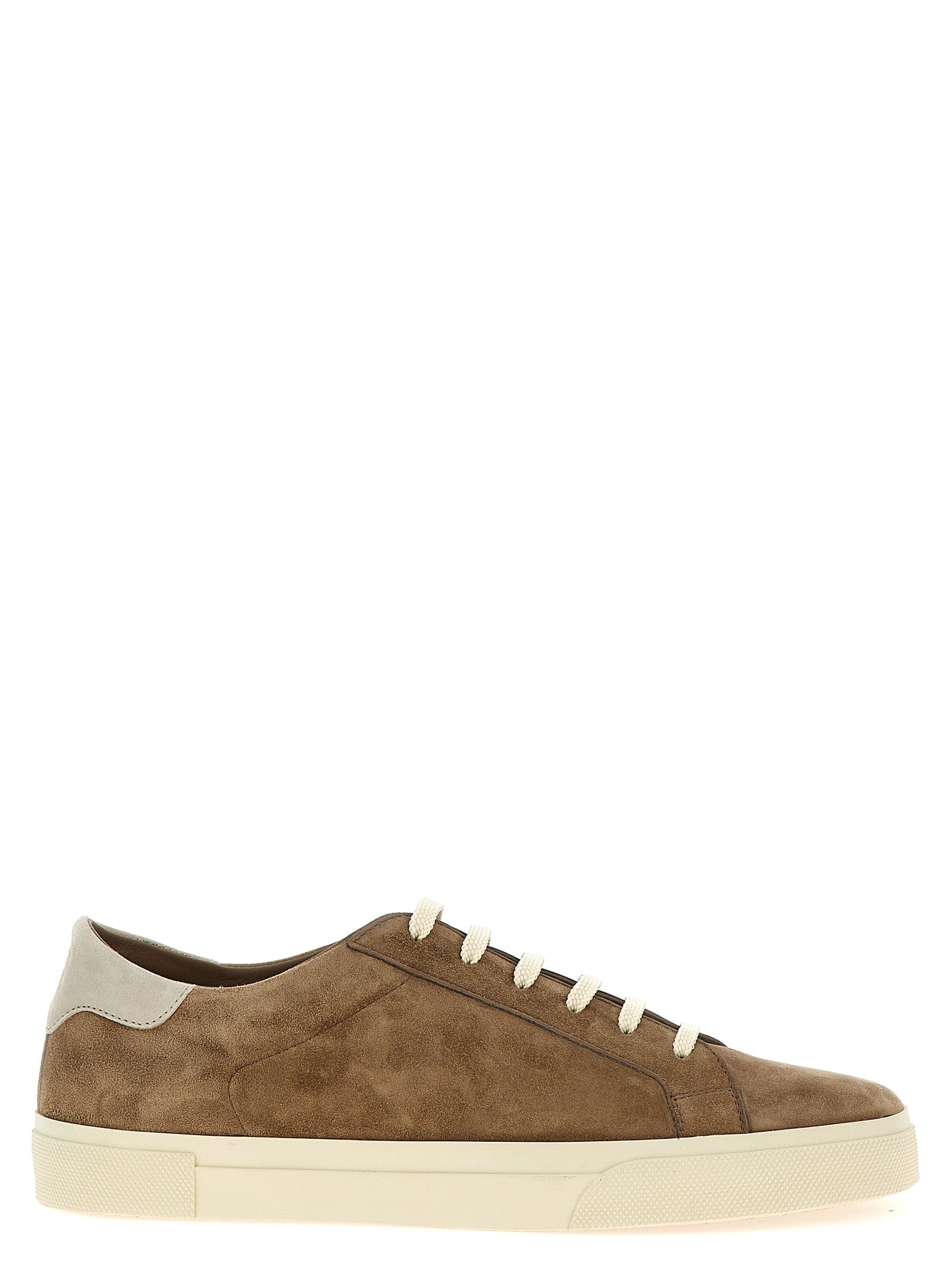 Brunello Cucinelli Beige Calfskin Low Top Men's Sneakers
