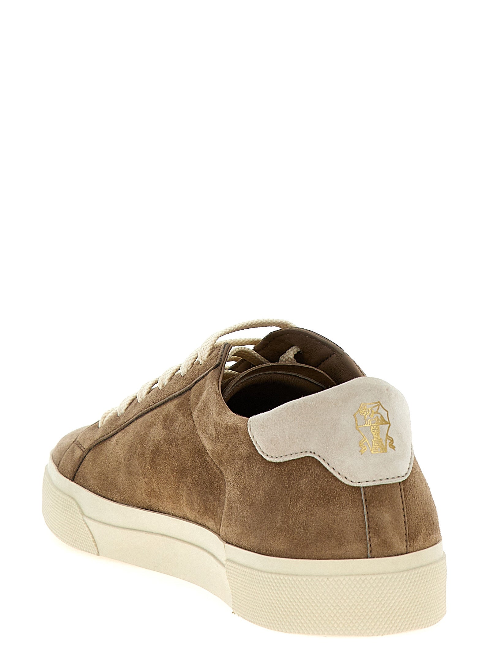 Brunello Cucinelli Beige Calfskin Low Top Men's Sneakers